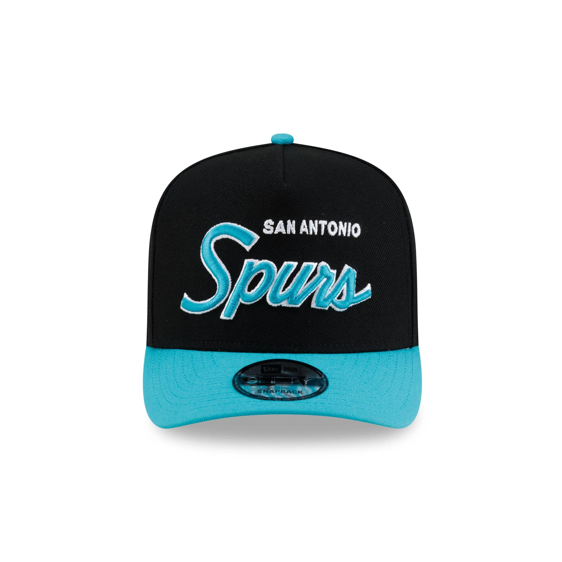 San Antonio Spurs Hardwood Classics 90s Script 9FIFTY A-Frame Snapback Hat - Image 2