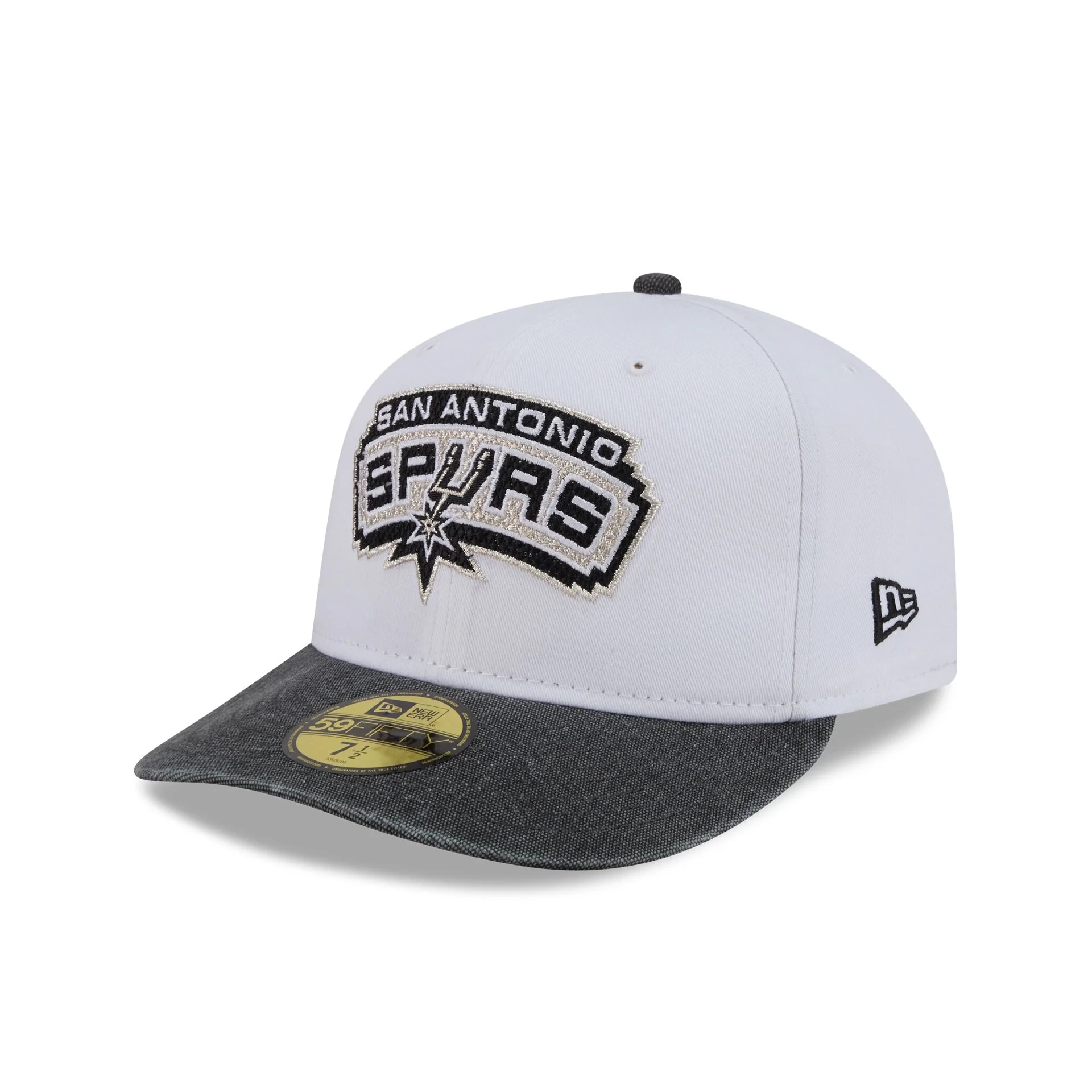 San Antonio Spurs Hardwood Classics Diamond Stitch White 59FIFTY Fitted Hat - Image 3