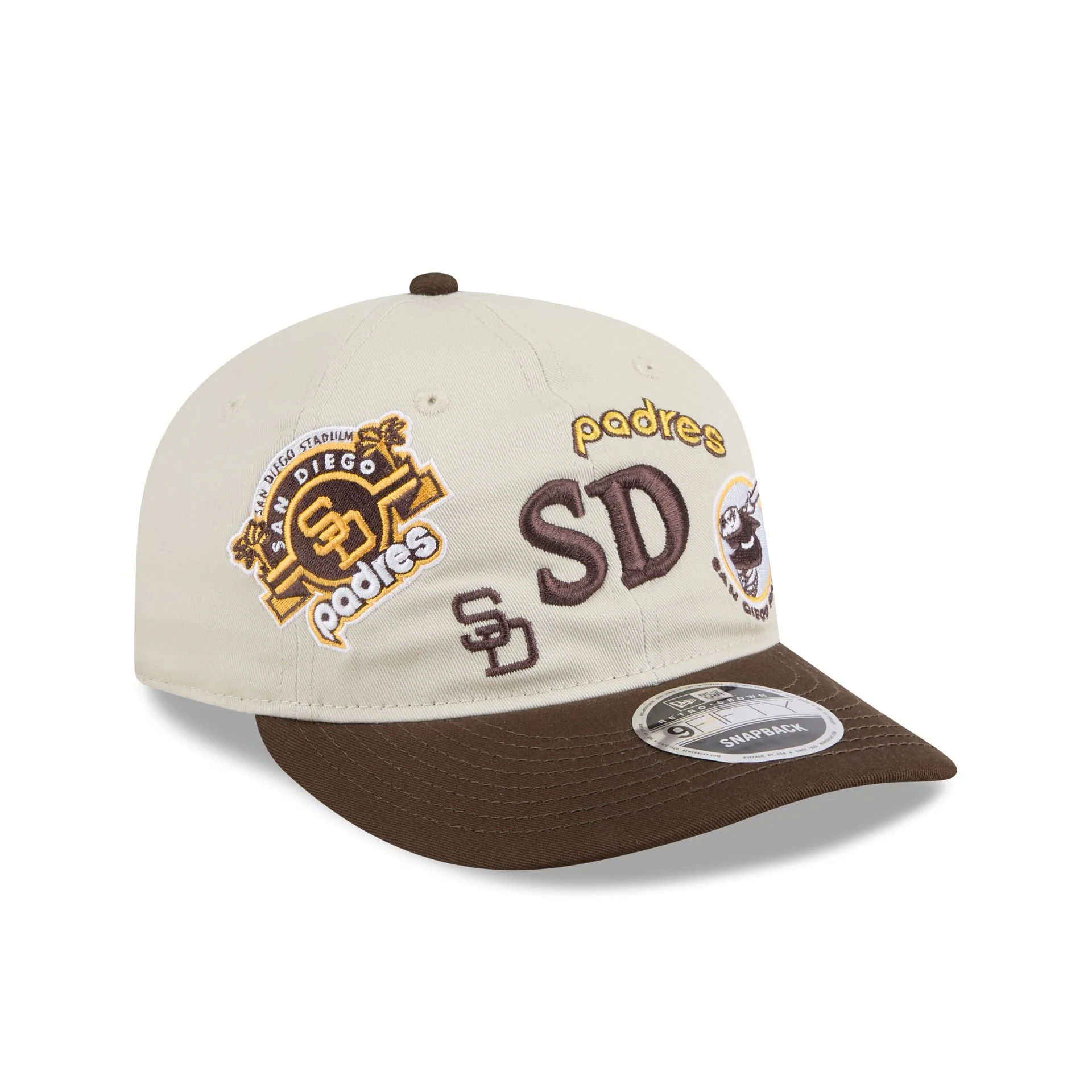 San Diego Padres Scattered Patches Retro Crown 9FIFTY Snapback Hat - Image 3