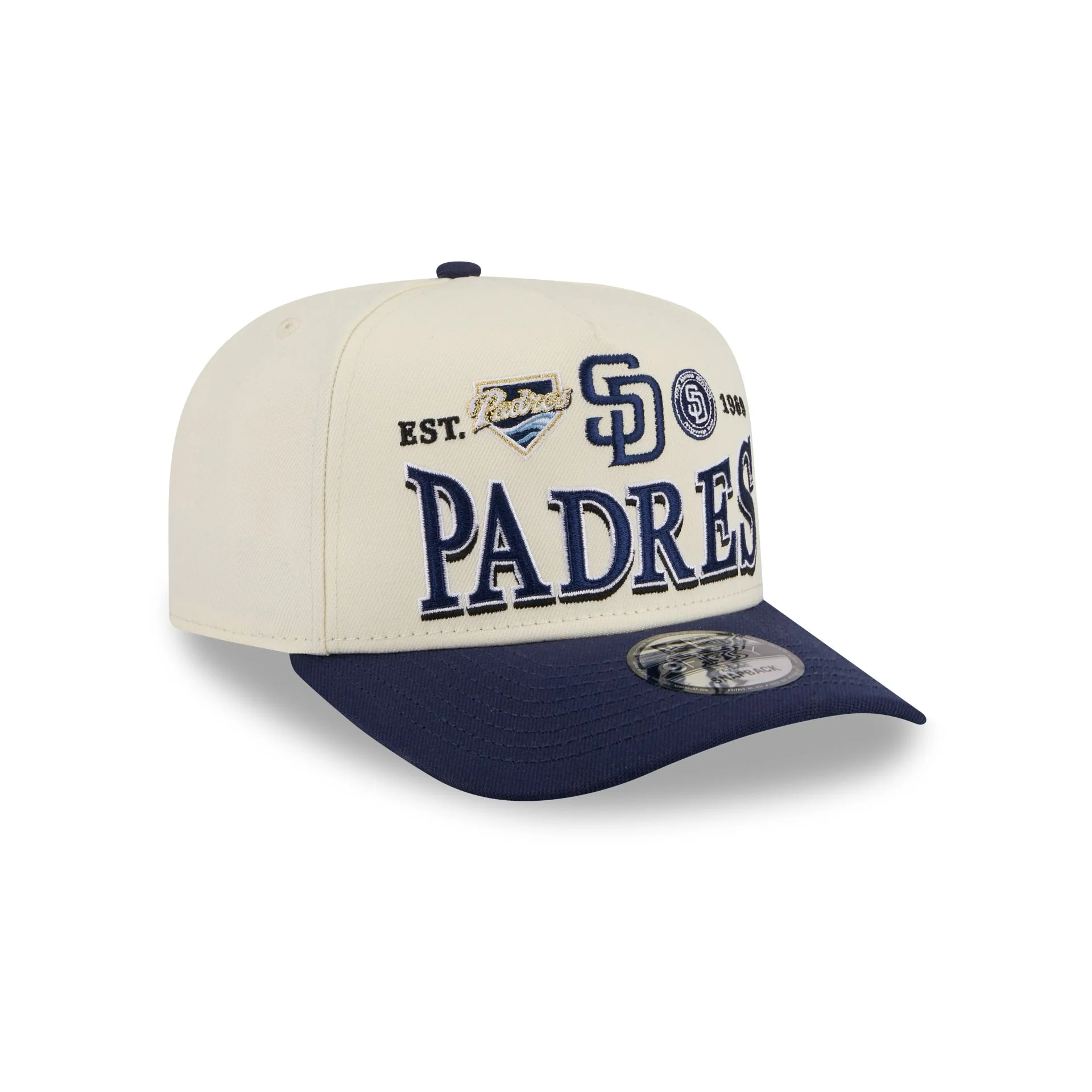 San Diego Padres Three Hit Chrome White 9FIFTY A-Frame Snapback Hat - Image 3