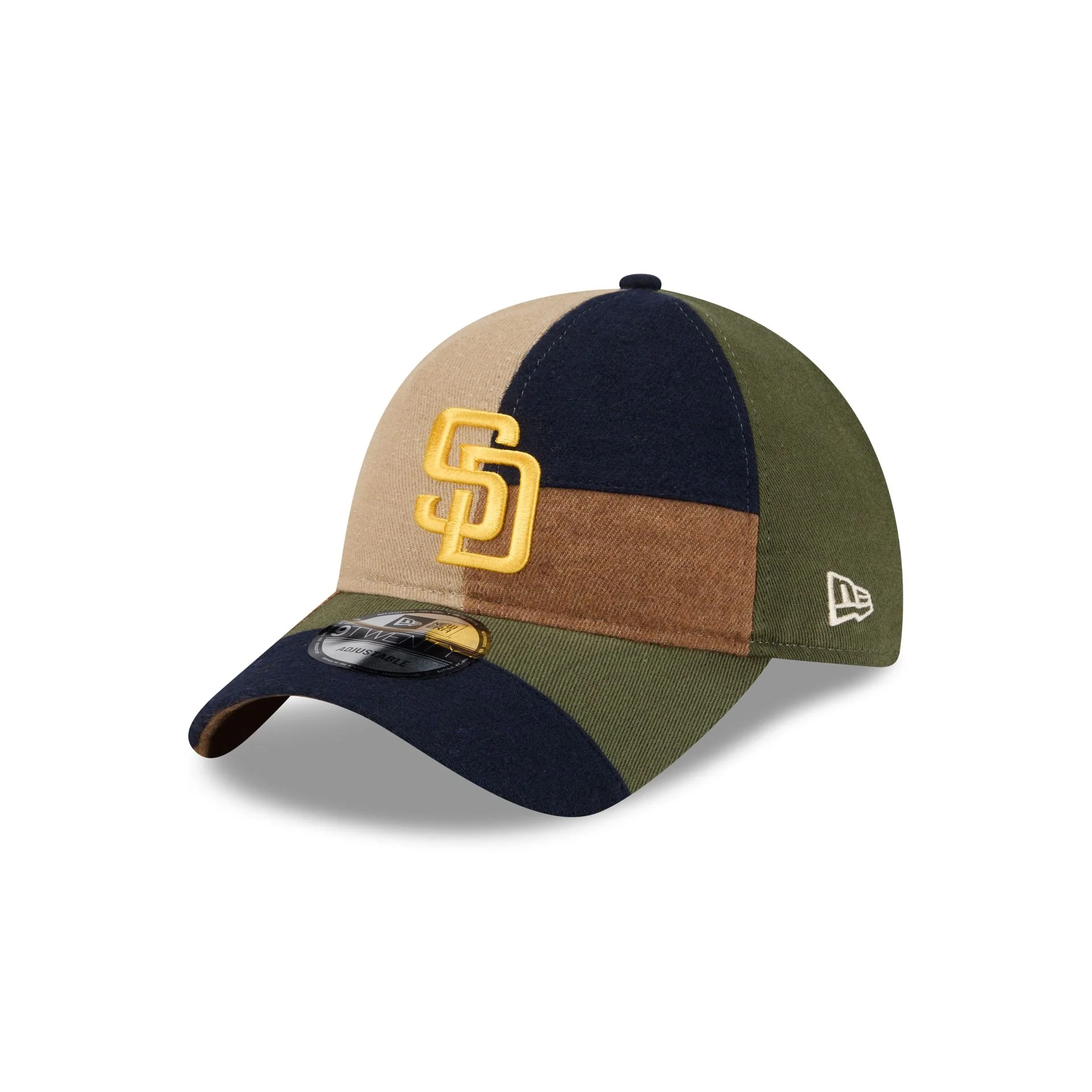 San Diego Padres Three Looms Cotton Twill Patchwork 9TWENTY Adjustable Hat