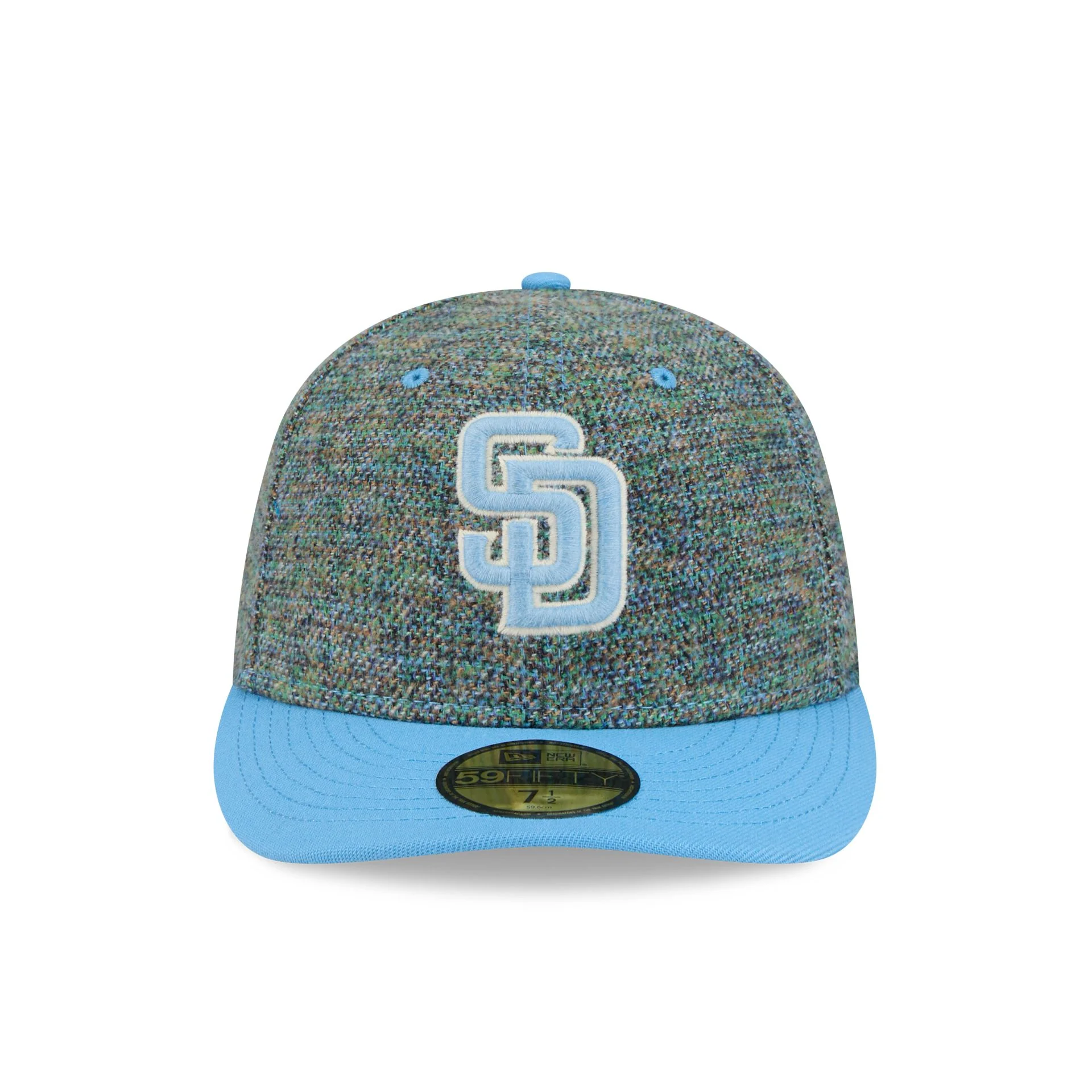 San Diego Padres Three Looms Tweedy Cotton Radiant Blue 59FIFTY Fitted Hat - Image 2