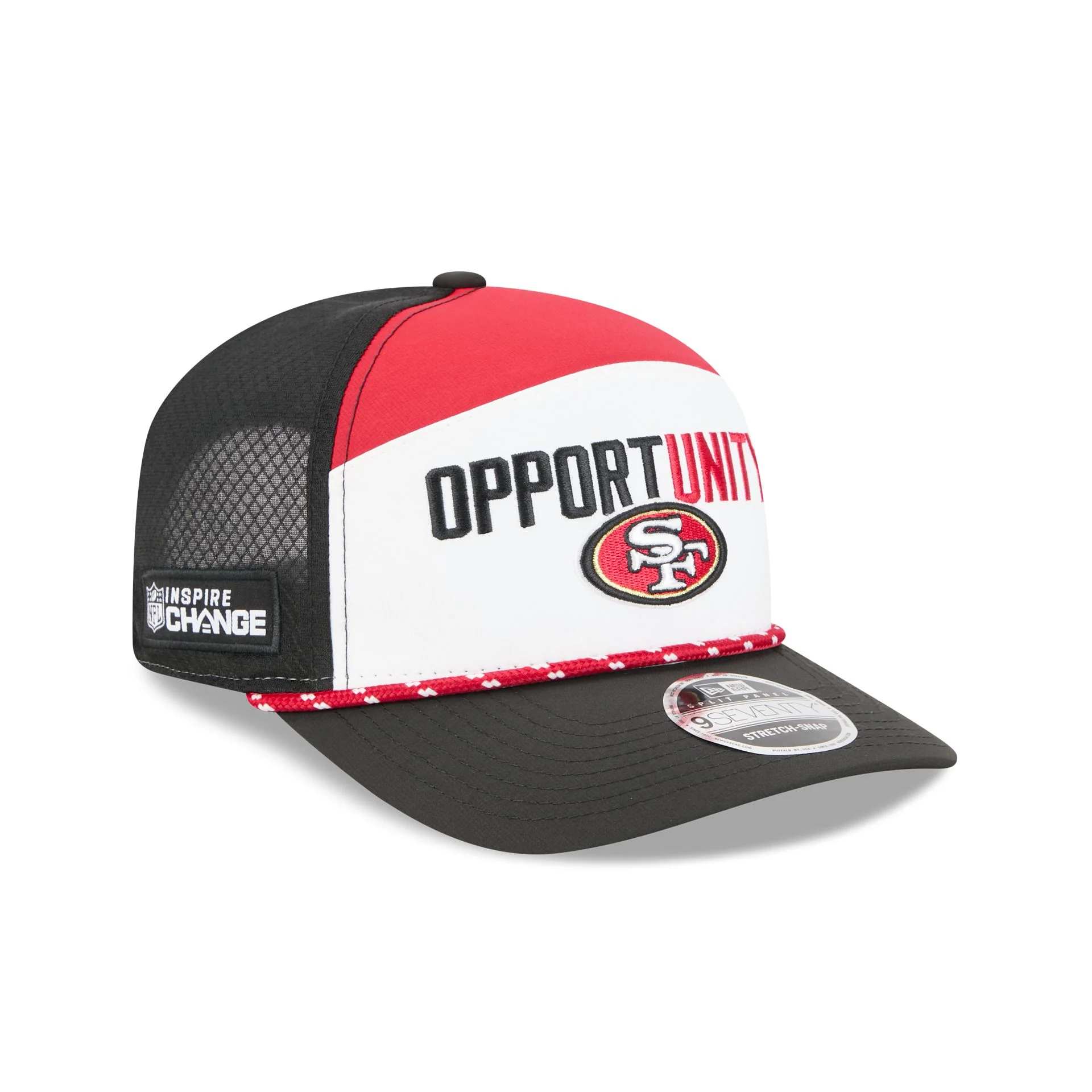 San Francisco 49ers 2025 Inspire Change Split Panel 9SEVENTY Trucker Hat - Image 3