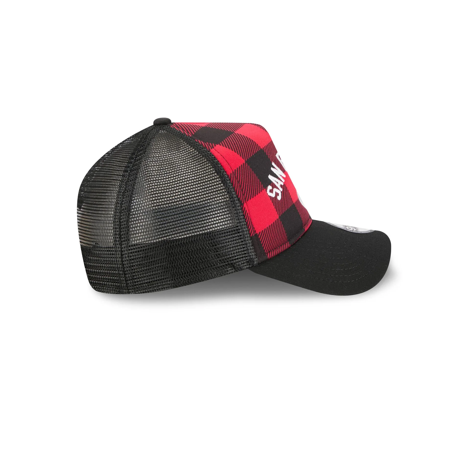 San Francisco 49ers Evergreen Check 9FORTY A-Frame Trucker Hat - Image 5