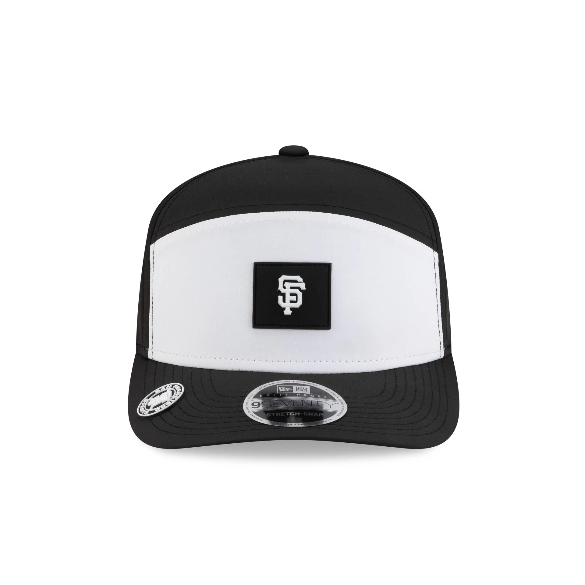 San Francisco Giants 2026 Clubhouse Black & White Split Panel 9SEVENTY Stretch-Snap Hat - Image 2
