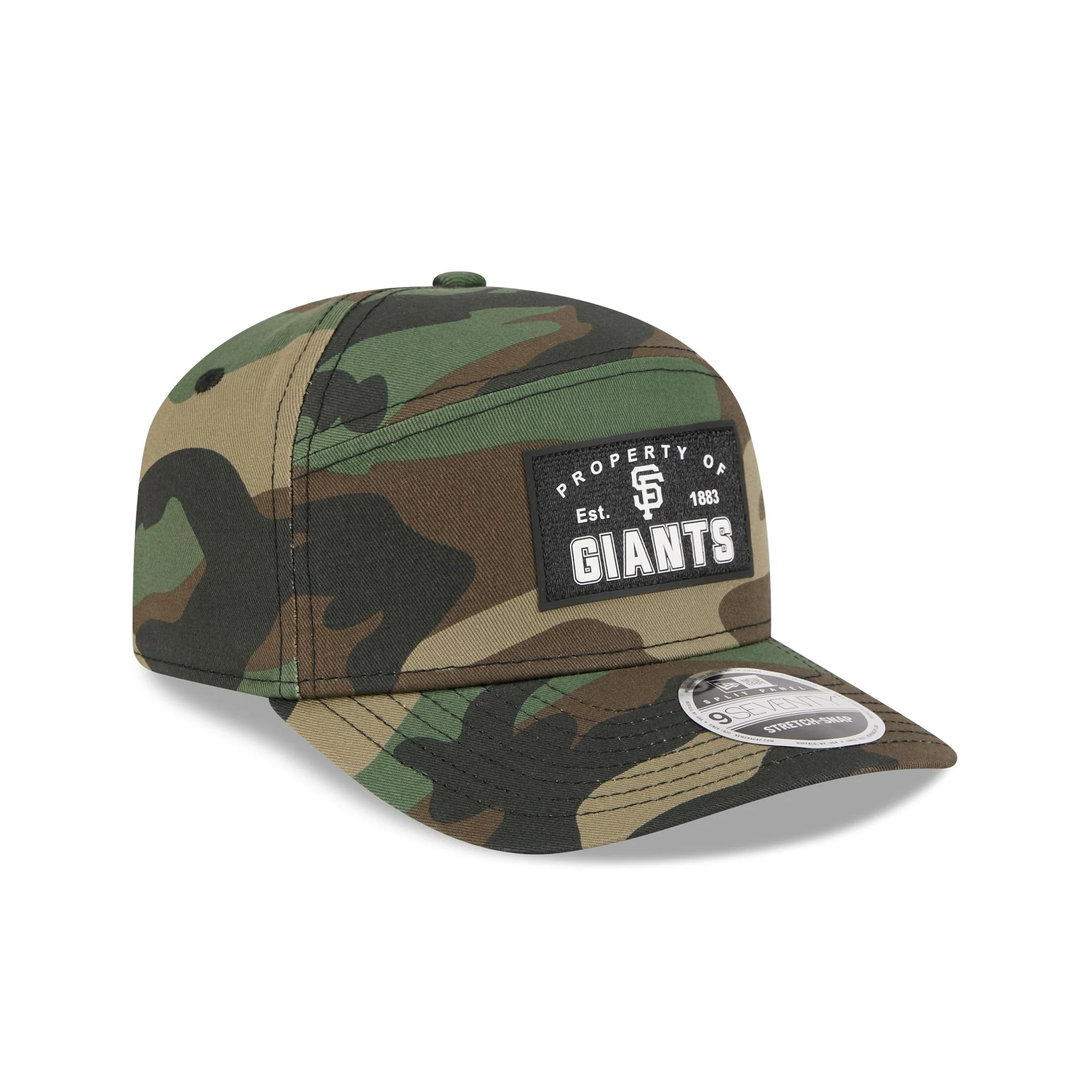 San Francisco Giants Property of Patch Camo Split Panel 9SEVENTY Stretch-Snap Hat - Image 3
