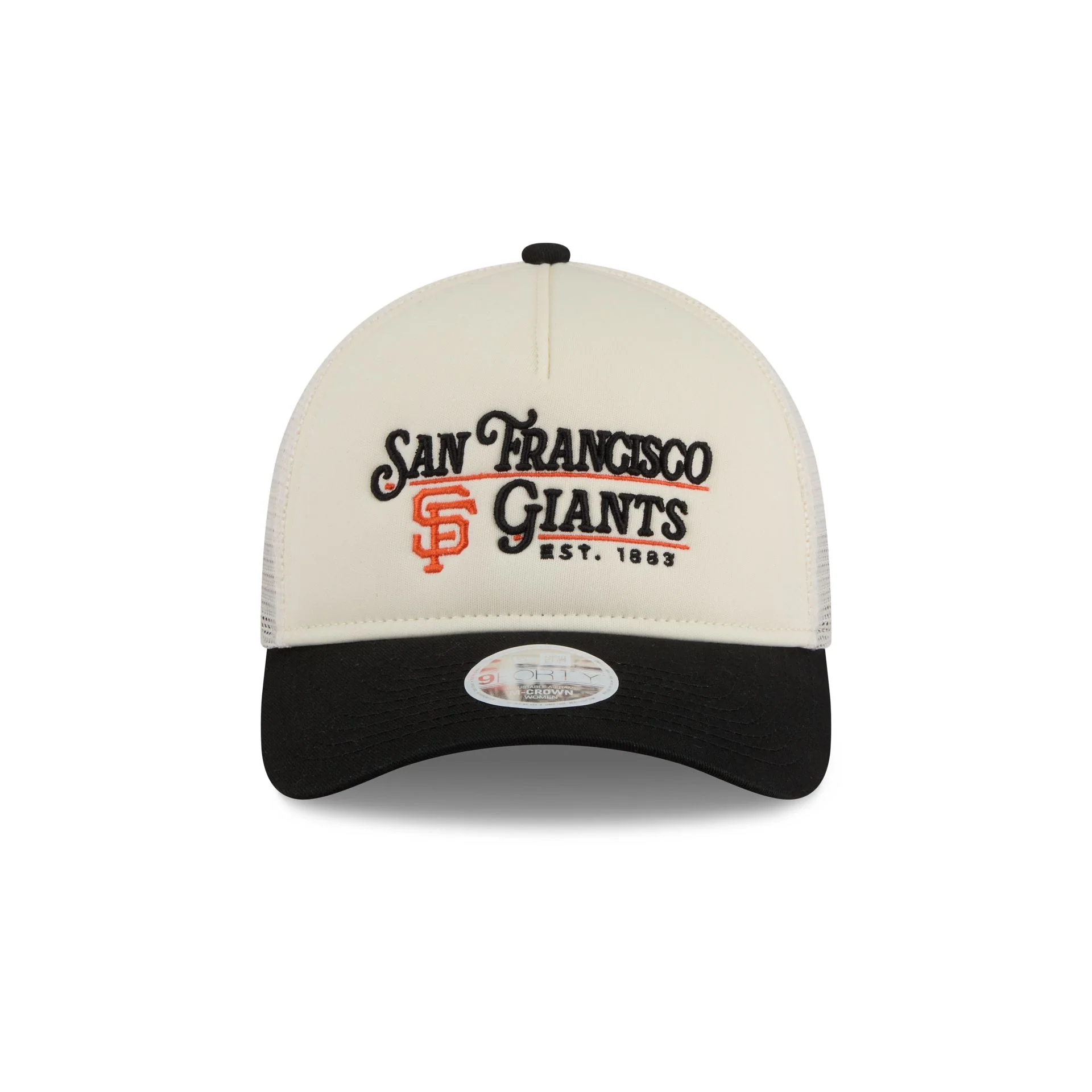 San Francisco Giants Retro Chrome Women's White 9FORTY M-Crown A-Frame Trucker Hat - Image 2