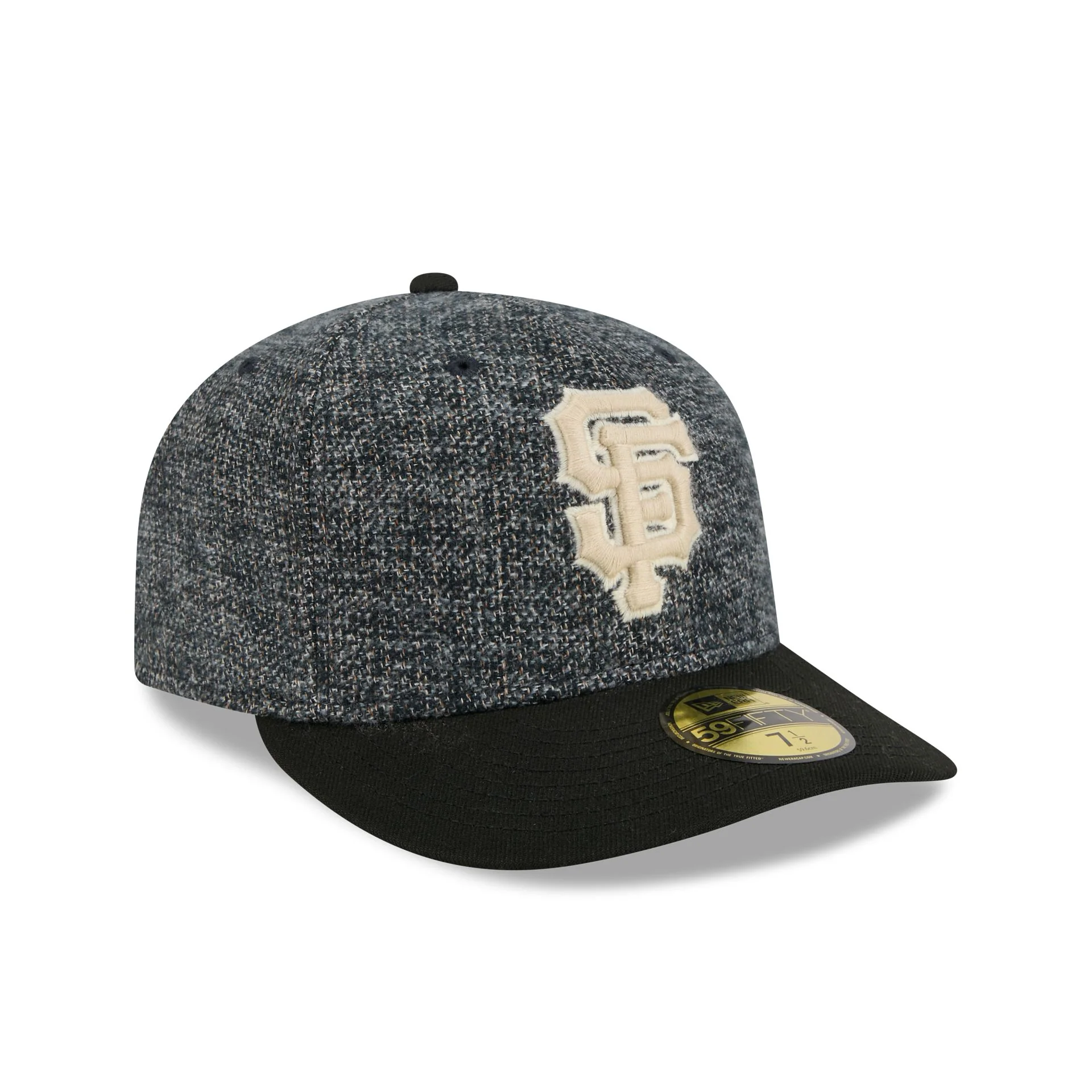 San Francisco Giants Three Looms Tweedy Cotton Black 59FIFTY Fitted Hat - Image 3