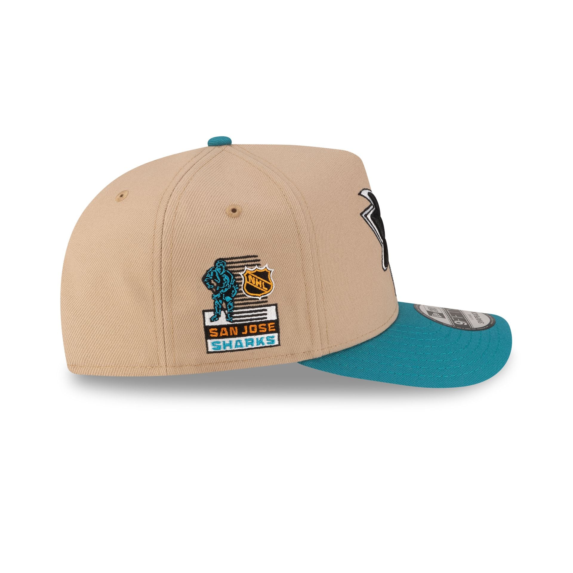 San Jose Sharks Camel 9FIFTY A-Frame Snapback Hat - Image 4