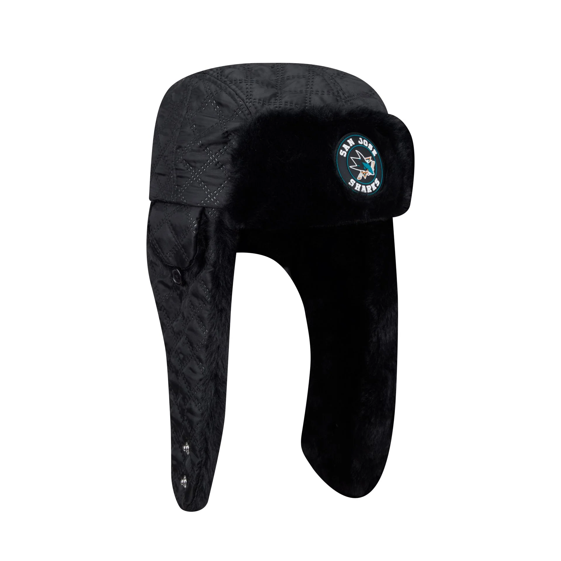 San Jose Sharks Quilted Fashion Trapper Hat - Image 3