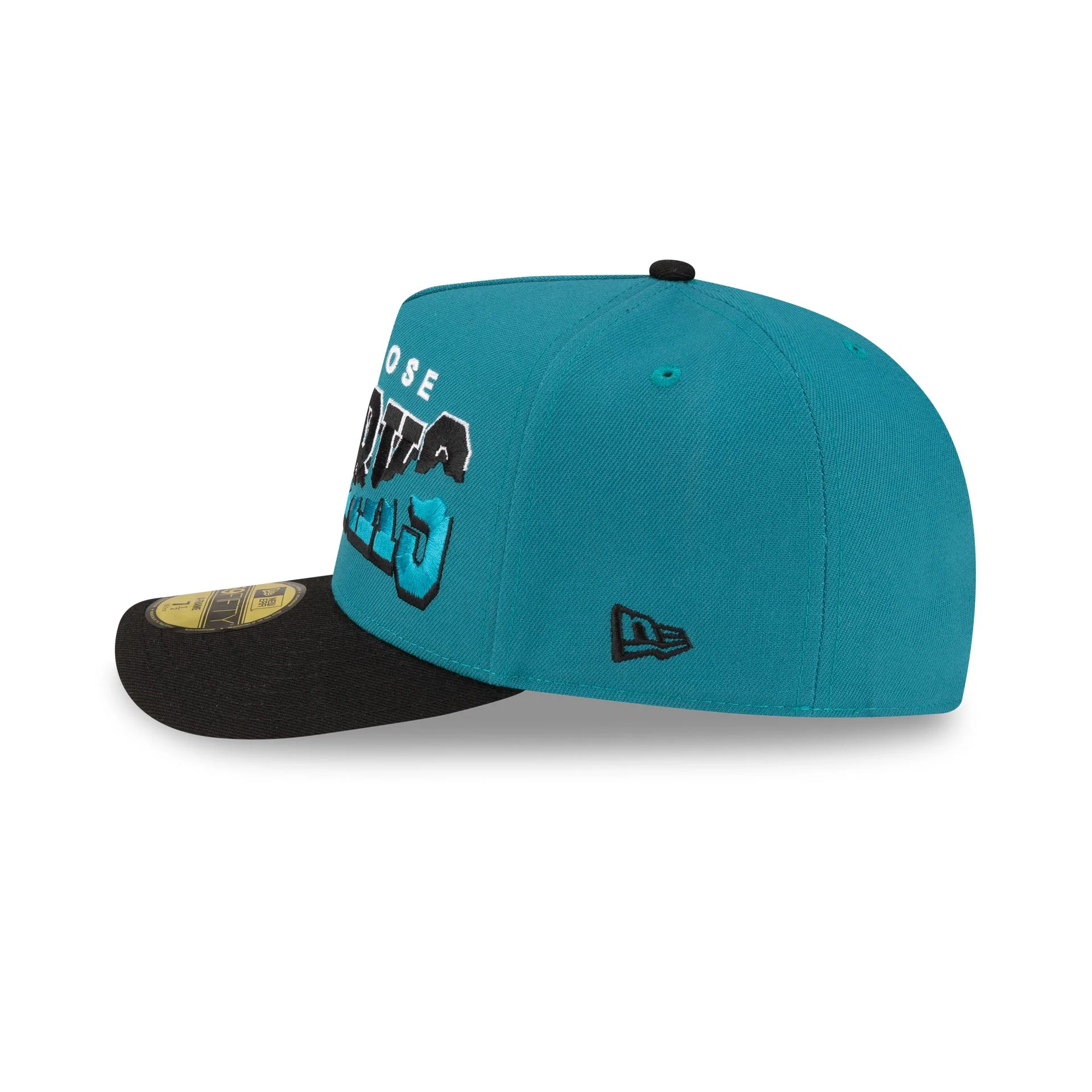 San Jose Sharks Snapped Wordmark 59FIFTY A-Frame Fitted Hat - Image 4