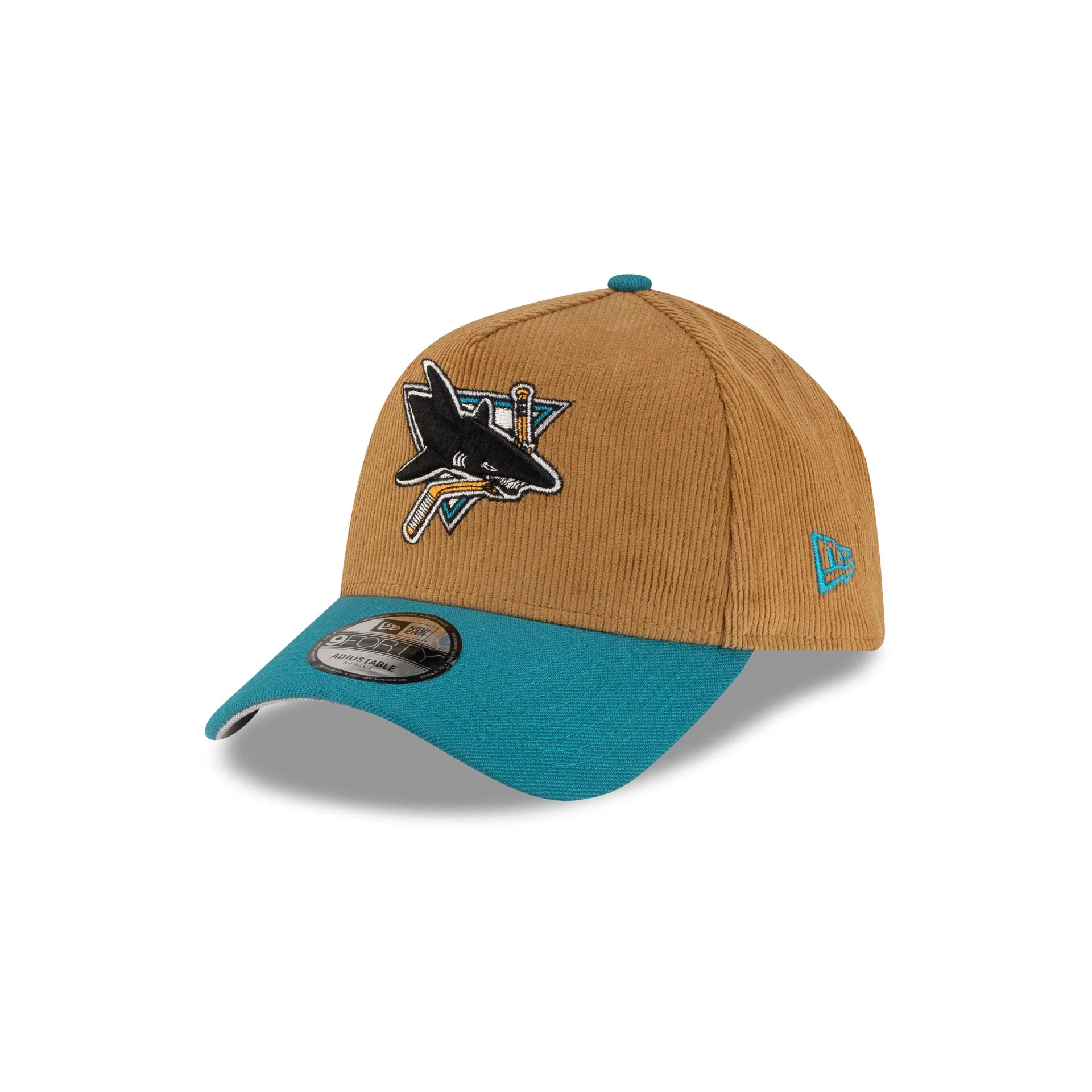 San Jose Sharks Wheat Corduroy 9FORTY A-Frame Snapback Hat - Image 3