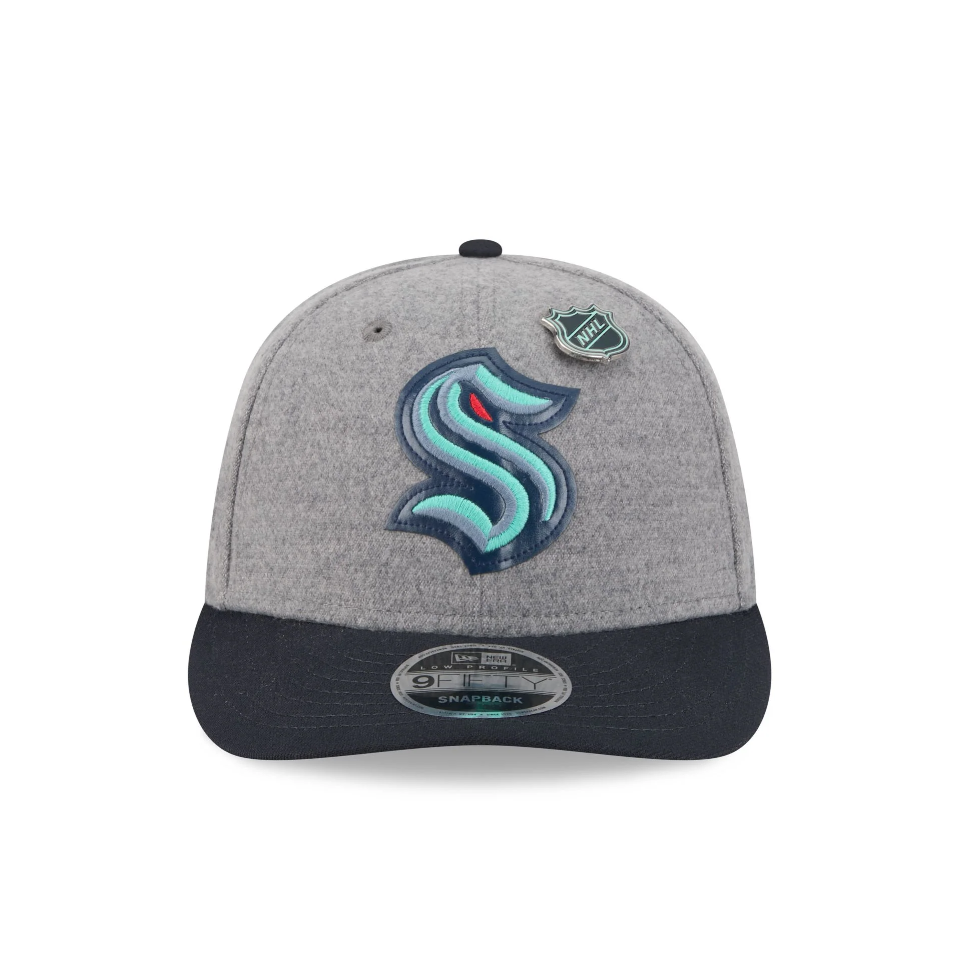 Seattle Kraken Heather Gray Wool Low Profile 9FIFTY Snapback Hat - Image 2