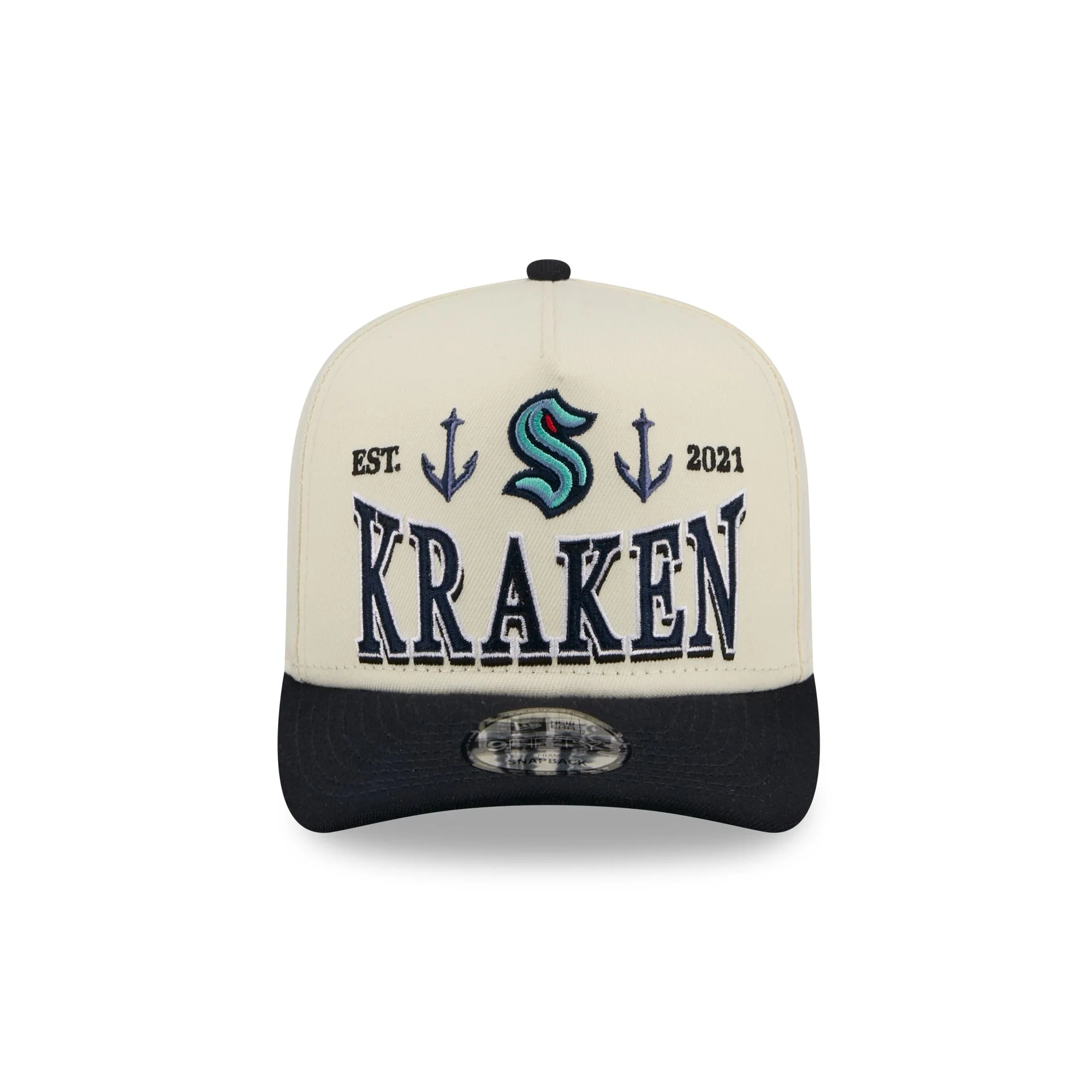Seattle Kraken Three Hit Chrome White 9FIFTY A-Frame Snapback Hat - Image 2