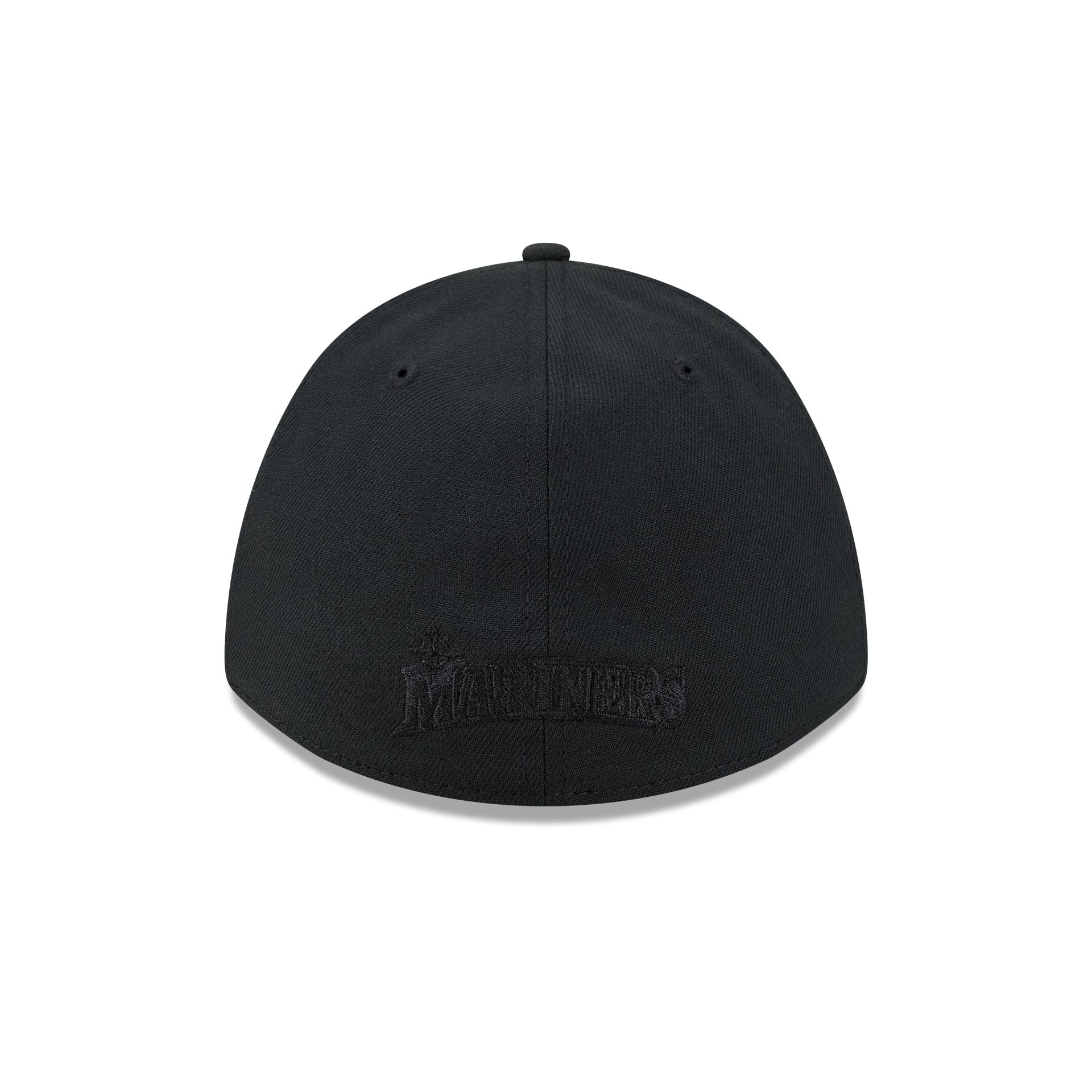Seattle Mariners Black and White 39THIRTY M-Crown Stretch Fit Hat - Image 6