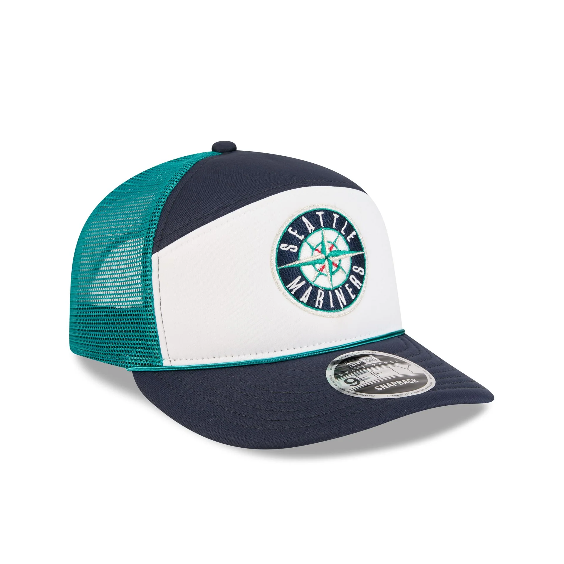 Seattle Mariners Blocked Split Panel 9FIFTY Trucker Hat - Image 3