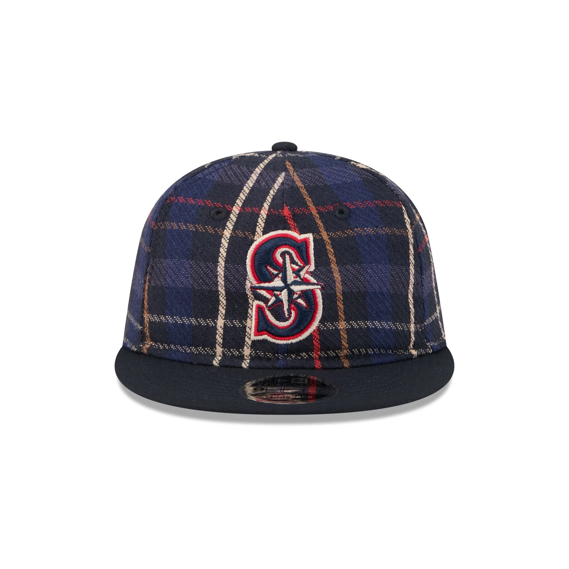 Seattle Mariners Grunge Plaid Retro Crown 9FIFTY Adjustable Hat - Image 2