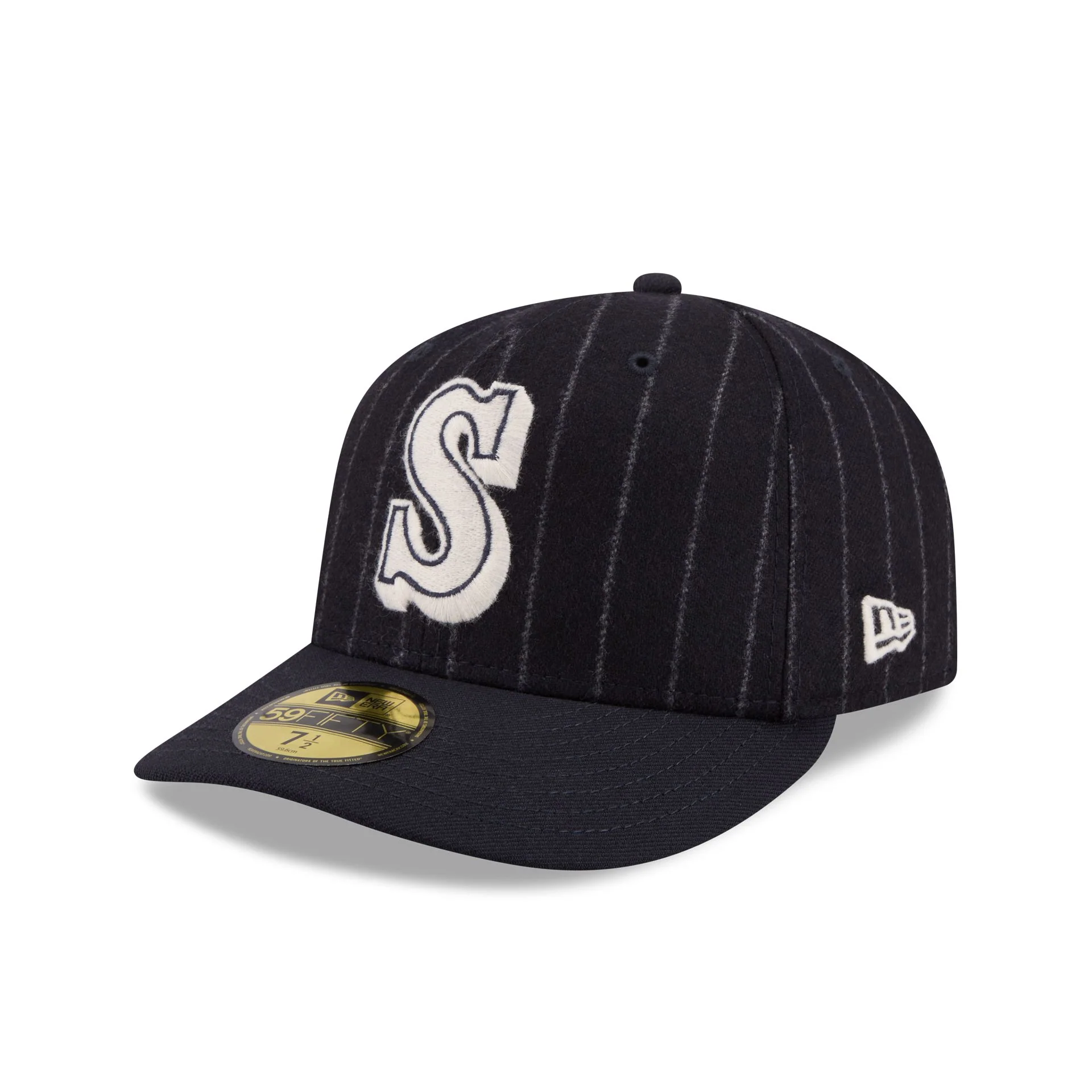Seattle Mariners Pinstripe Merino & Cashmere Moon 59FIFTY Fitted Hat - Image 3