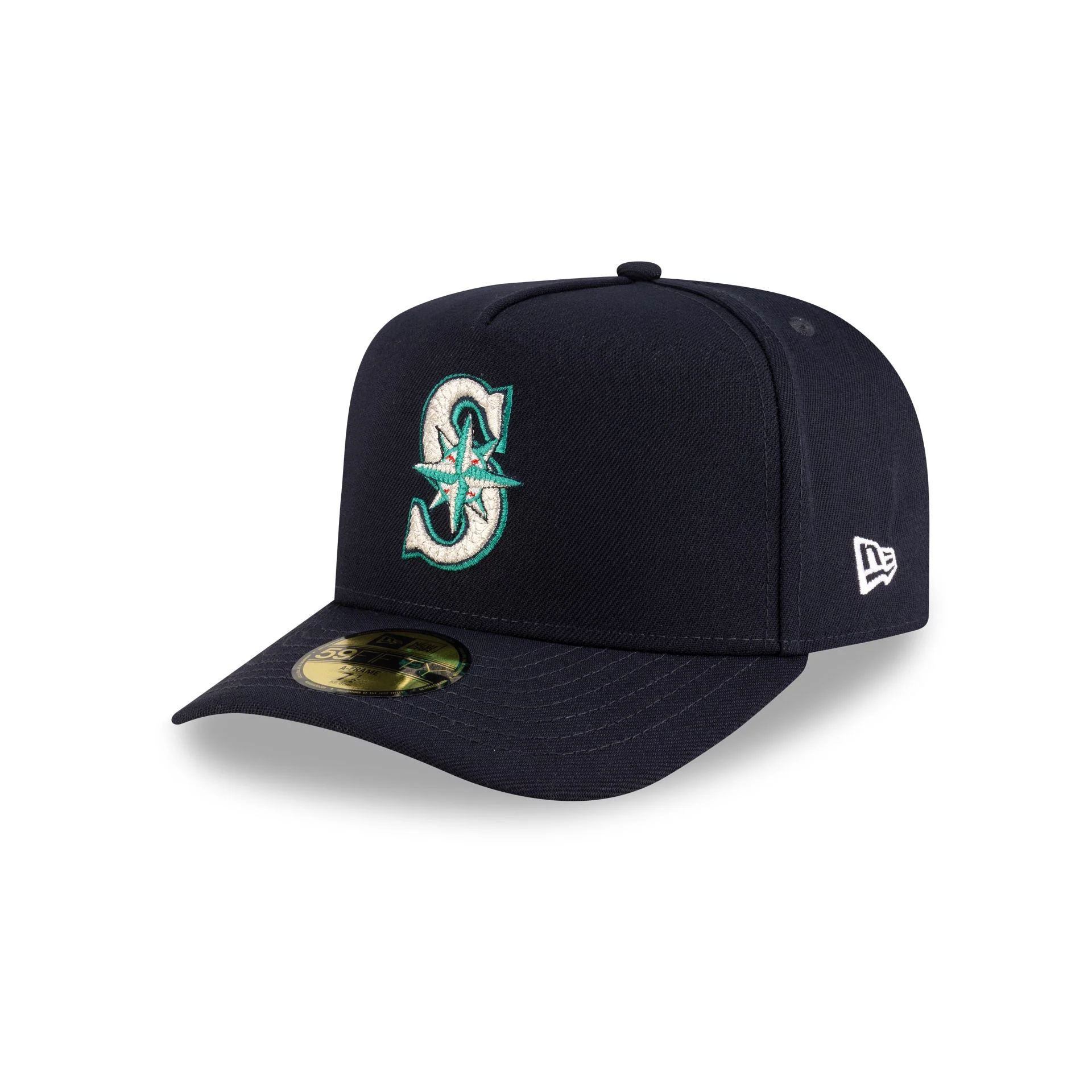 Seattle Mariners Script Safety Pin 59FIFTY A-Frame Fitted Hat - Image 3