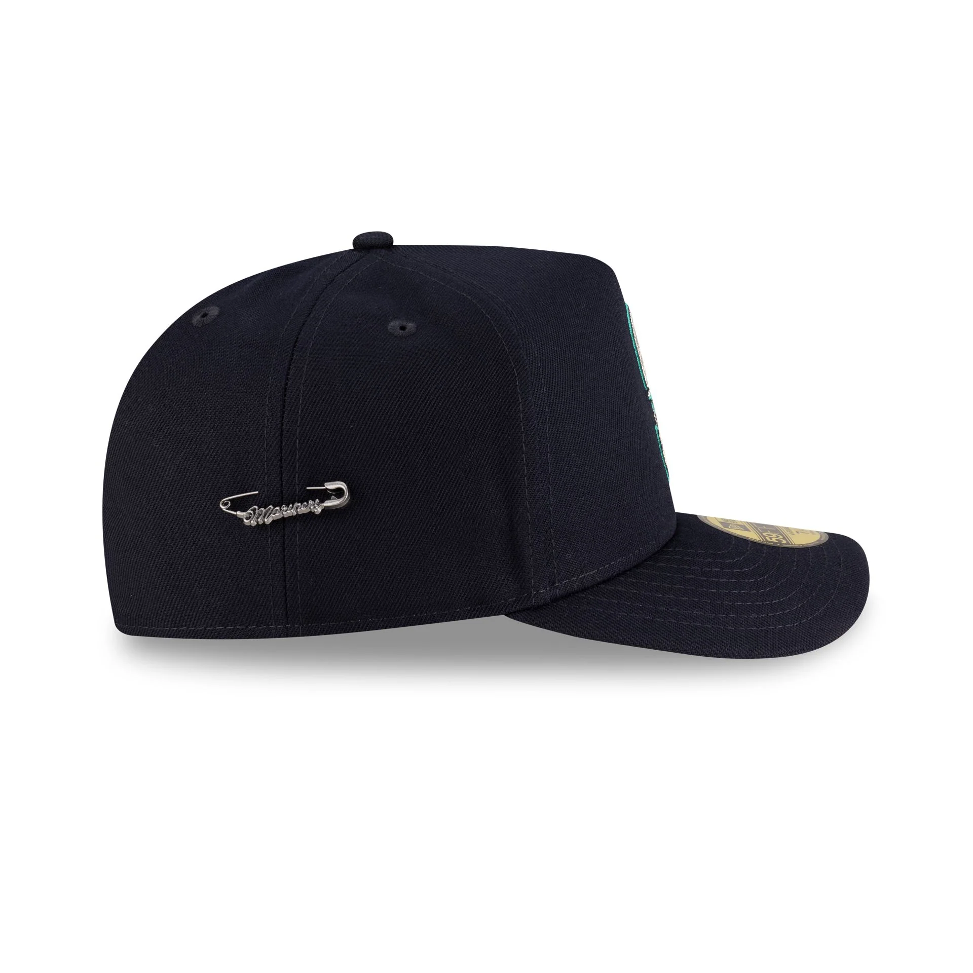 Seattle Mariners Script Safety Pin 59FIFTY A-Frame Fitted Hat - Image 4