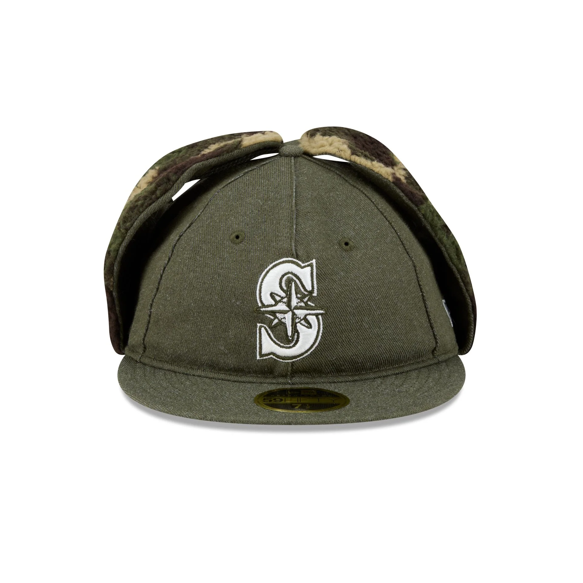 Seattle Mariners Three Looms Cotton Twill Camo Retro Crown Dog Ear 59FIFTY Fitted Hat - Image 2