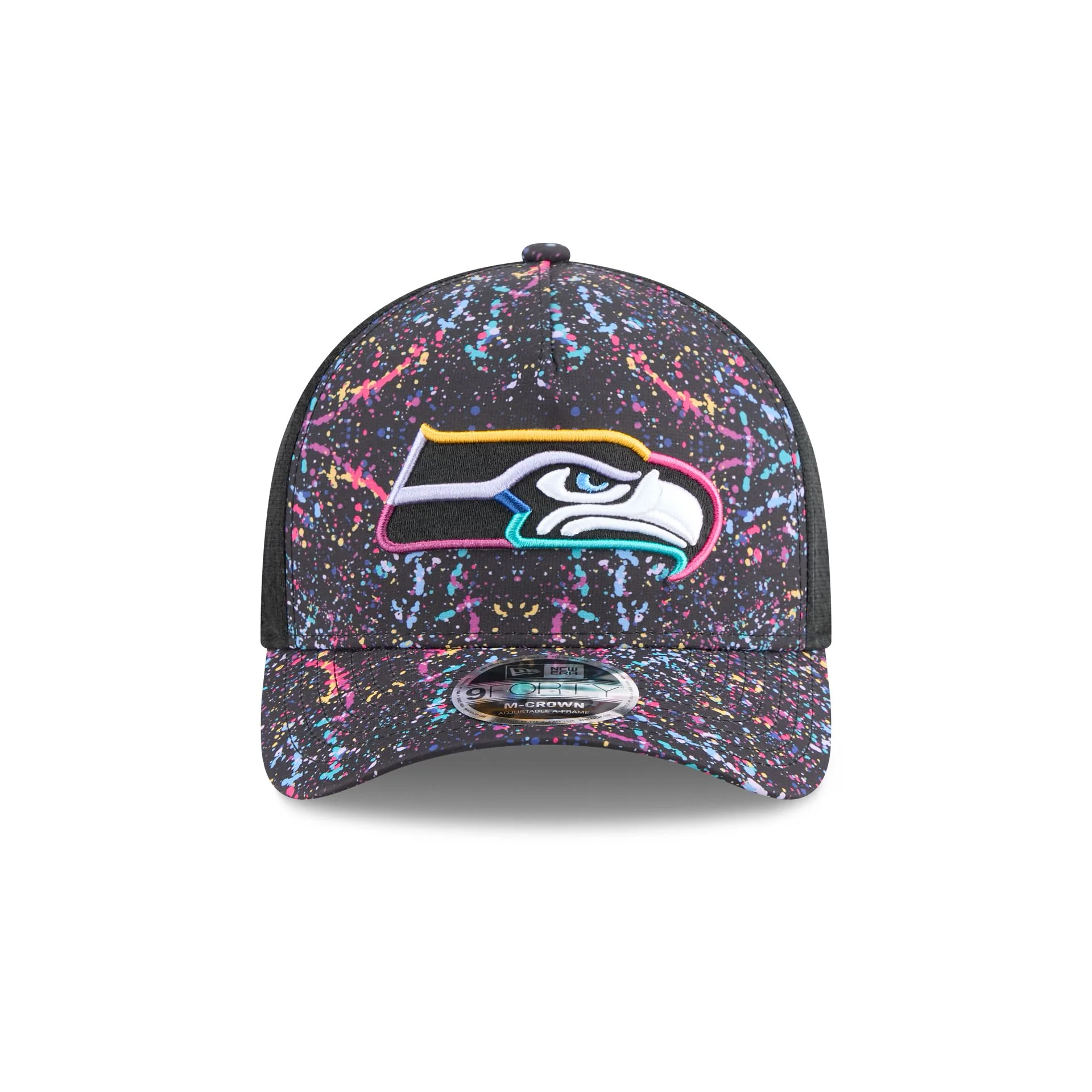 Seattle Seahawks 2025 Crucial Catch 9FORTY M-Crown A-Frame Trucker Hat - Image 2