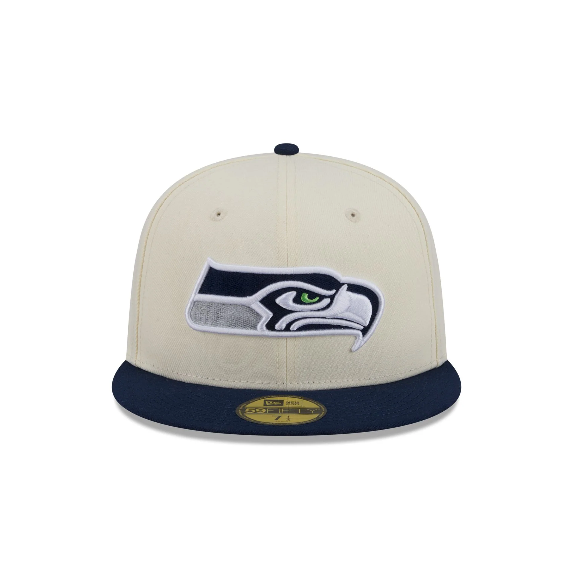 Seattle Seahawks Chrome White Basic 59FIFTY Fitted Hat - Image 2