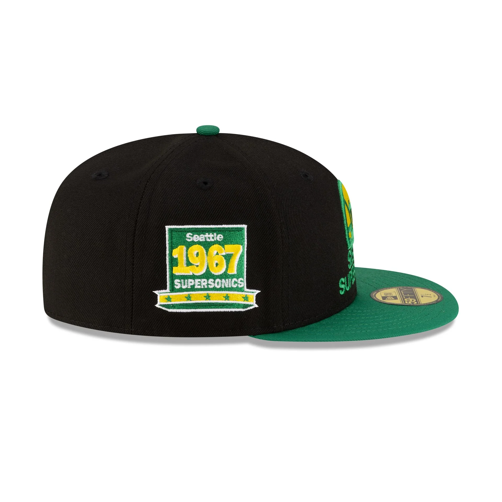 Seattle SuperSonics 1975-1995 Hardwood Classics Black 59FIFTY Fitted Hat - Image 4