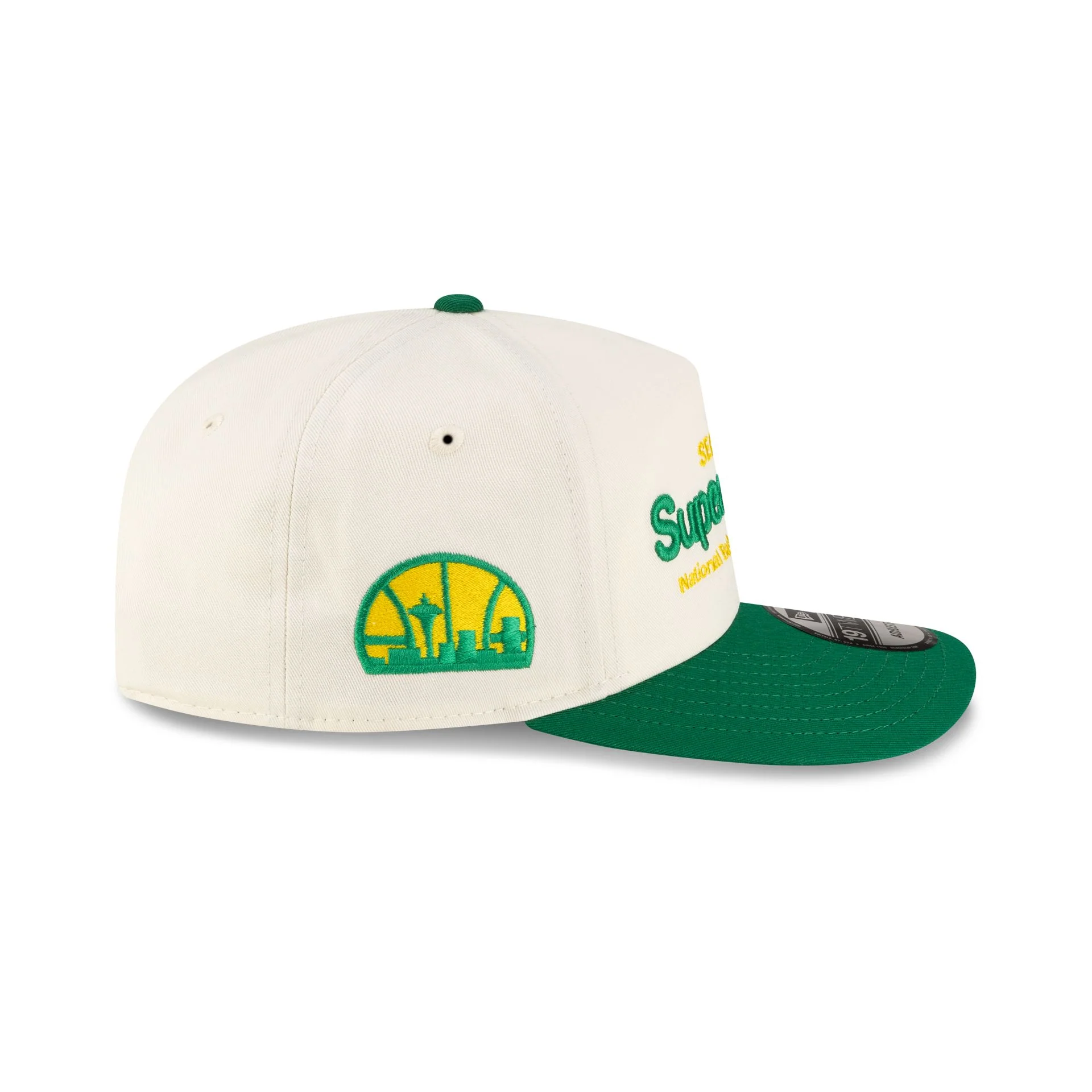 Seattle SuperSonics 1975-1995 Hardwood Classics Sign Stack Chrome White 19TWENTY Adjustable Hat - Image 4