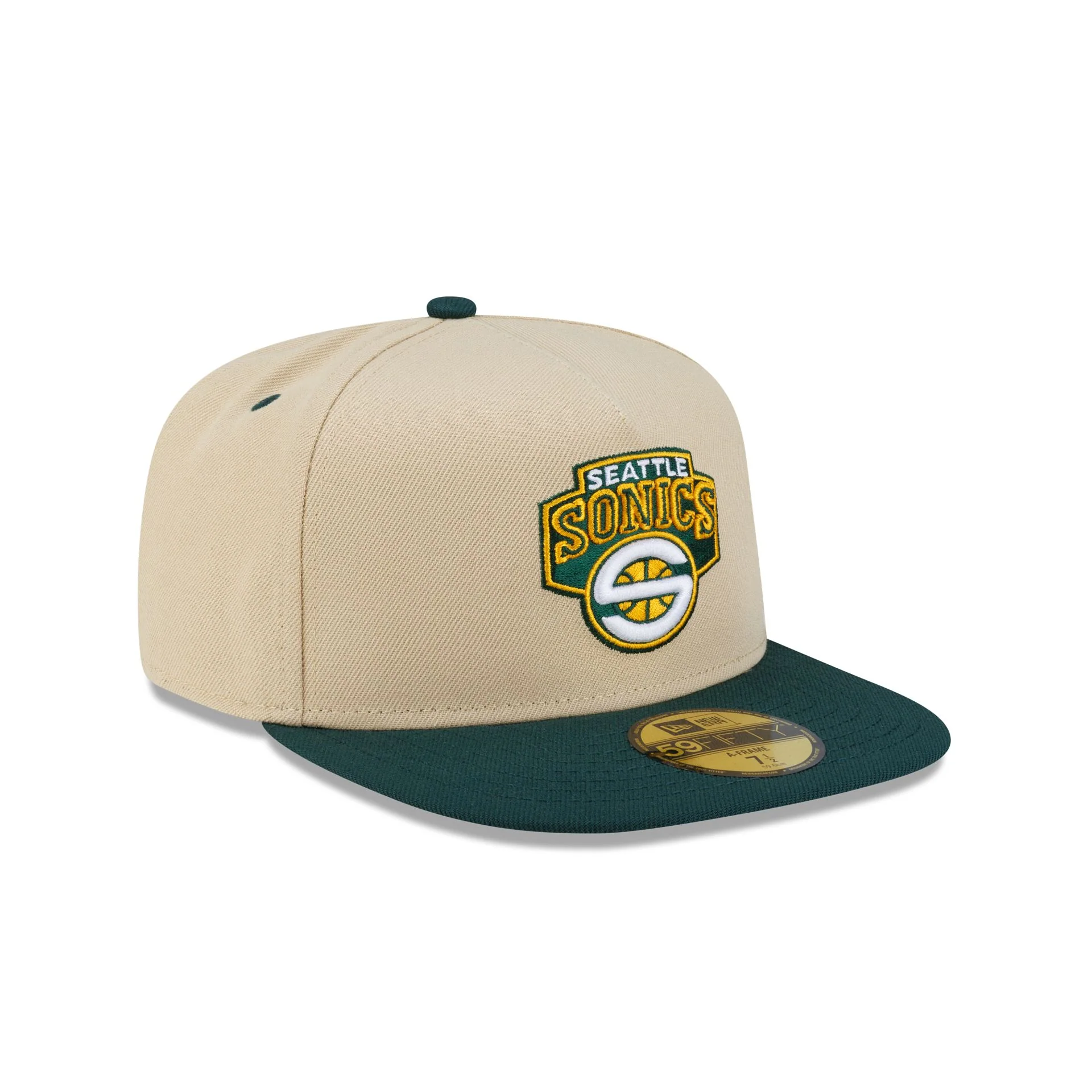 Seattle SuperSonics Hardwood Classics 2000s Gold 59FIFTY A-Frame Fitted Hat - Image 3