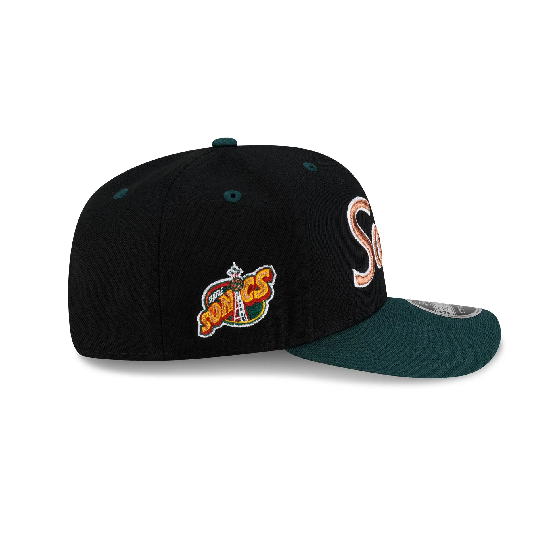 Seattle Supersonics Hardwood Classics 90s Script 9SEVENTY Stretch-Snap Hat - Image 4