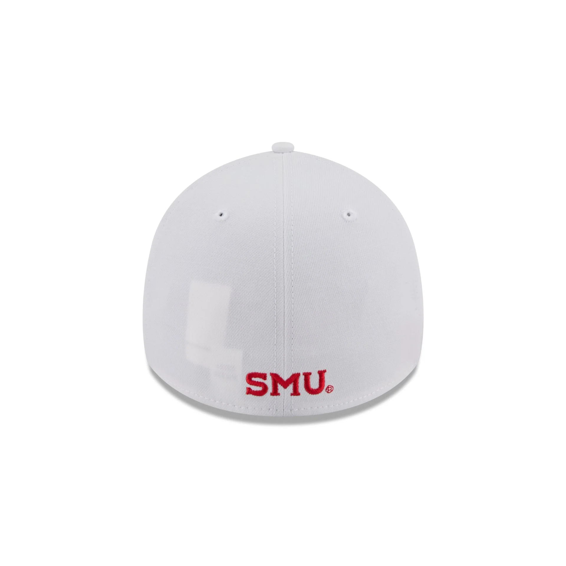 Southern Methodist Mustangs Optic White 39THIRTY Stretch Fit Hat - Image 6