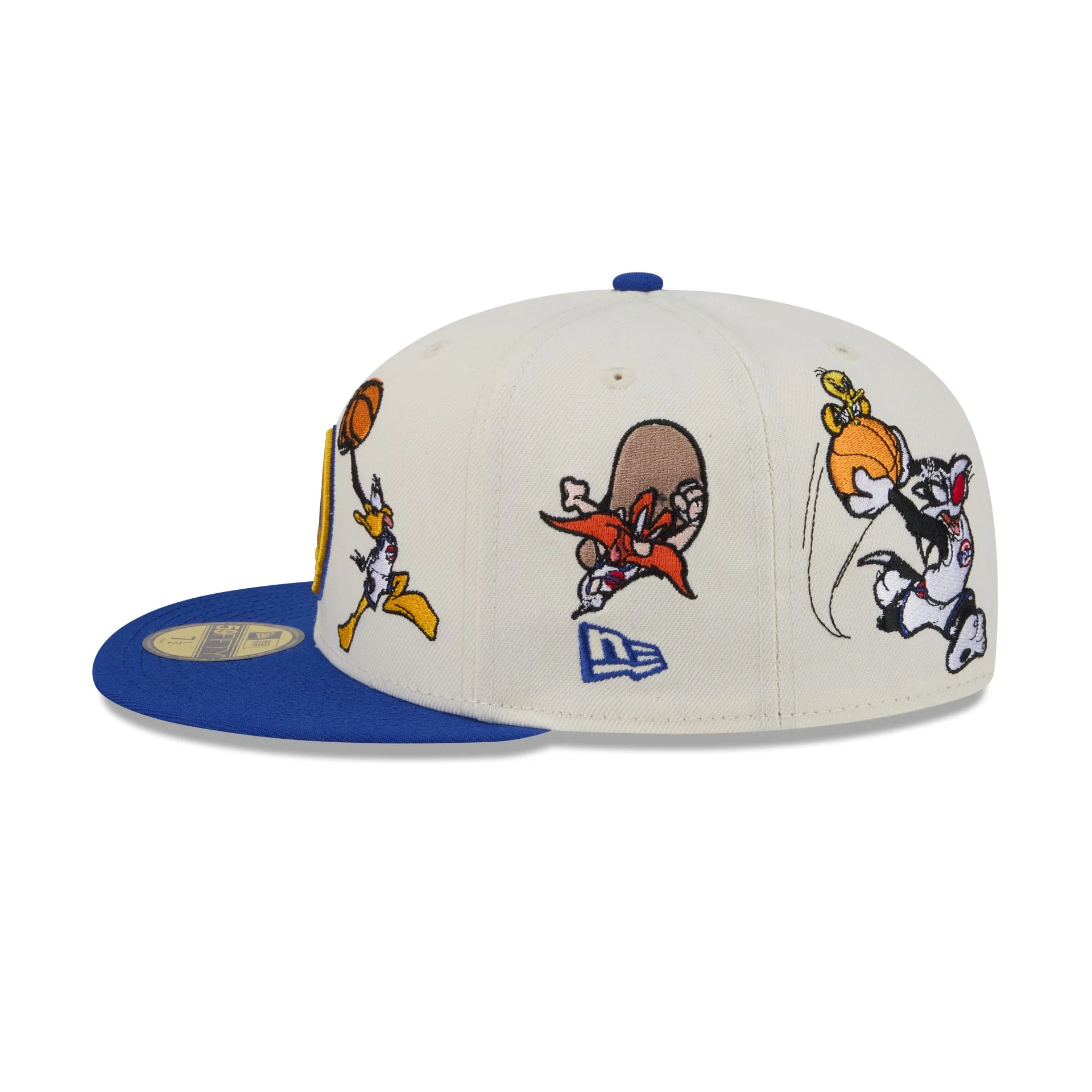Space Jam x Golden State Warriors Tune Squad Chrome White 59FIFTY Fitted Hat - Image 4