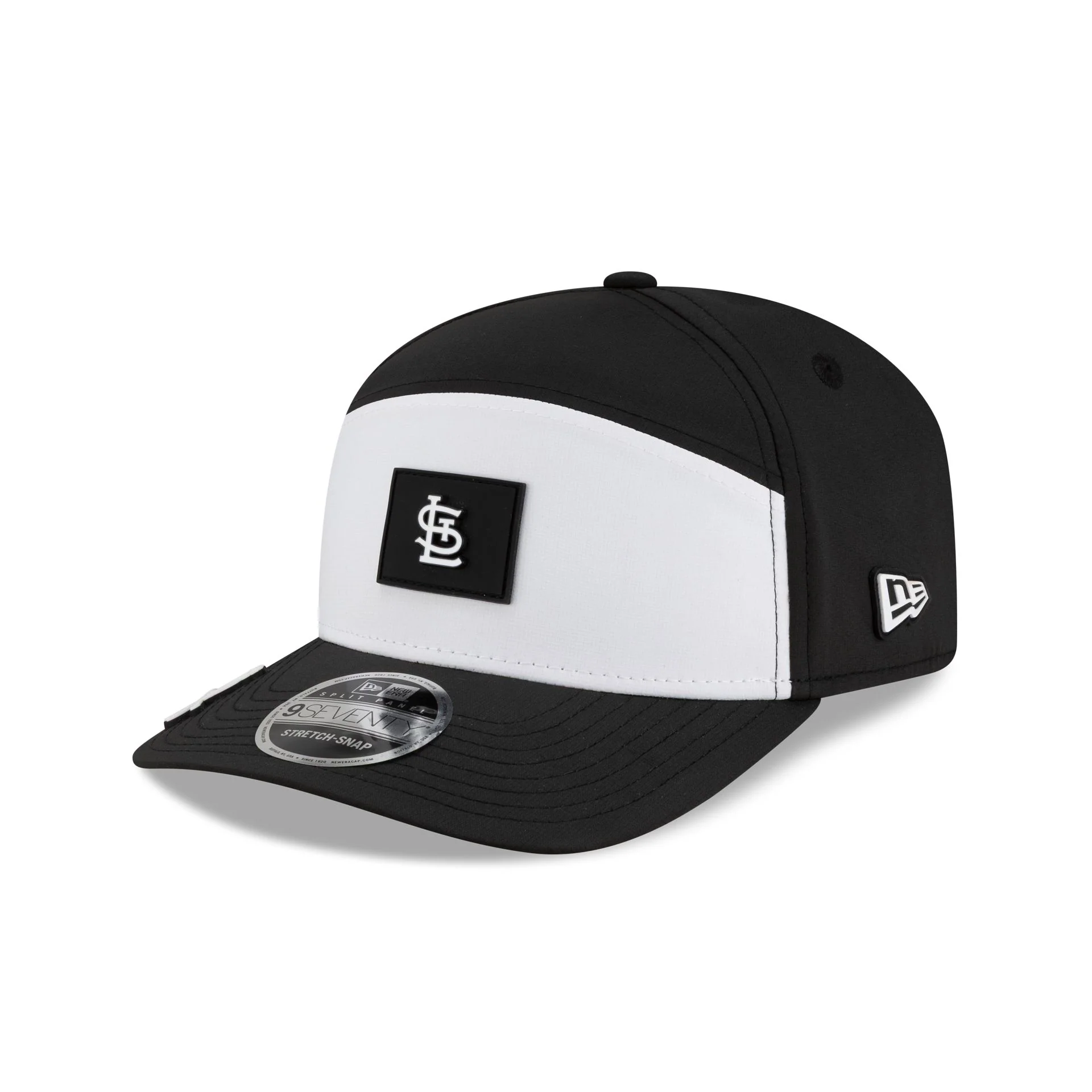 St. Louis Cardinals 2026 Clubhouse Black & White Split Panel 9SEVENTY Stretch-Snap Hat - Image 3