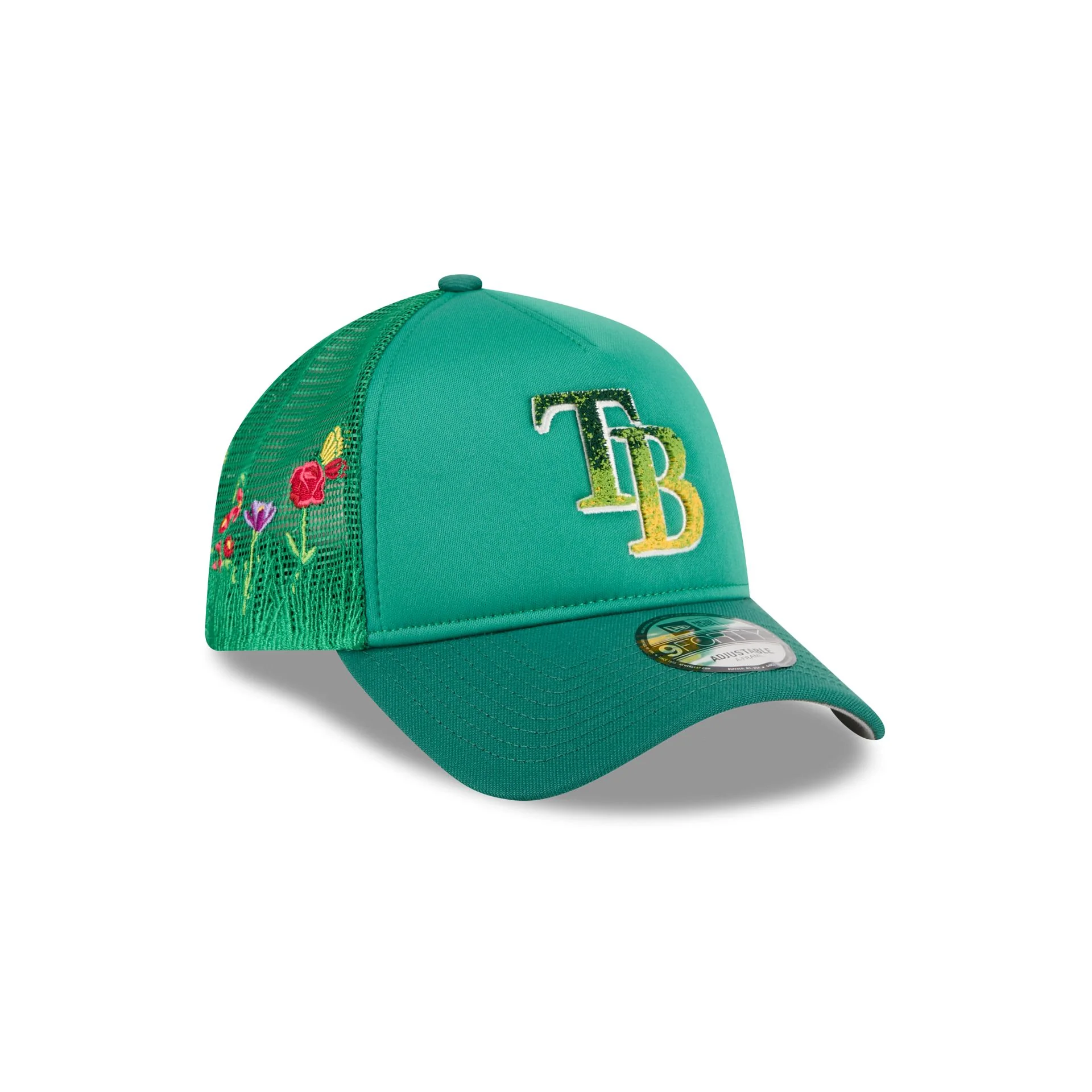 Tampa Bay Rays Gradient Logo 9FORTY A-Frame Trucker Hat - Image 3