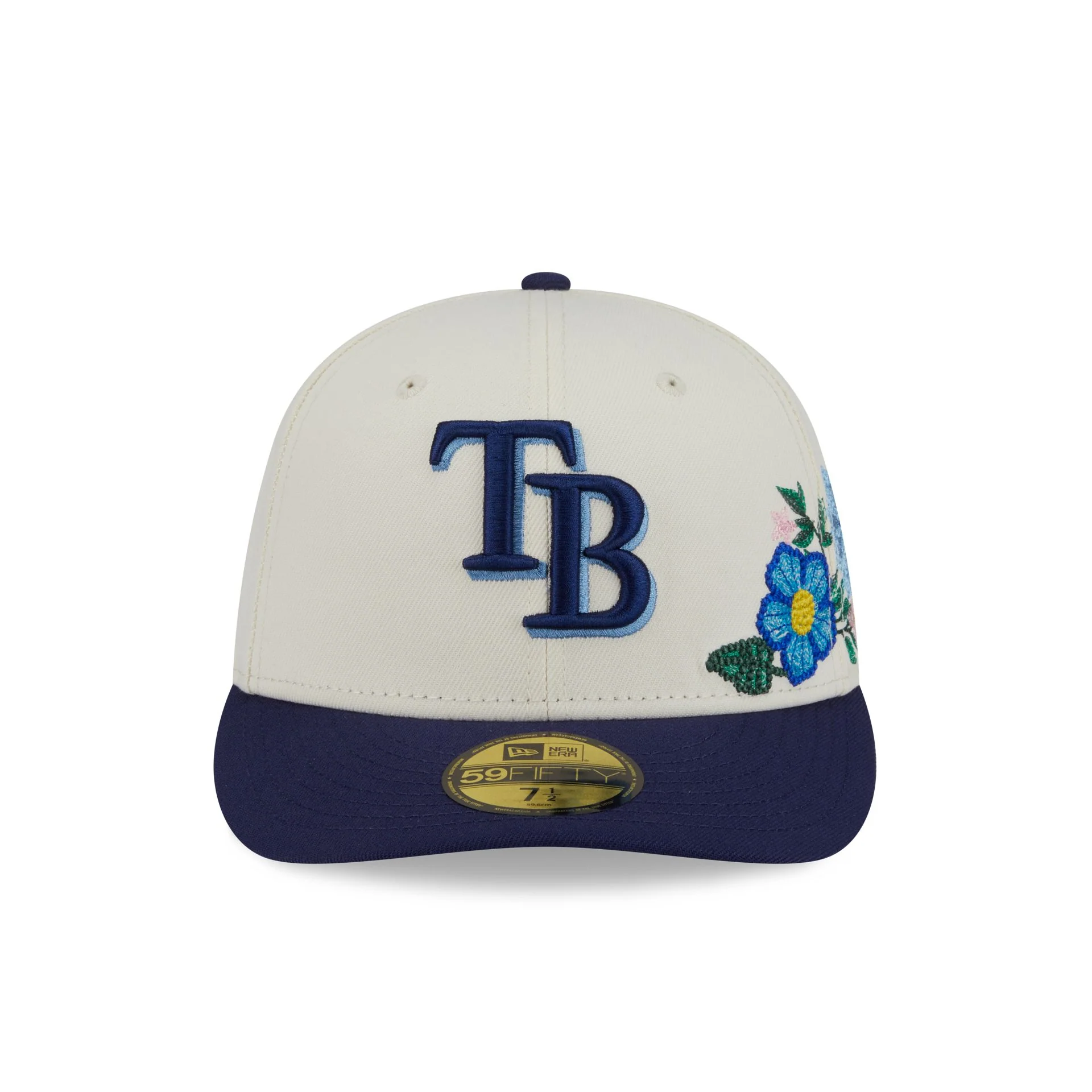 Tampa Bay Rays Tonal Florals White 59FIFTY Fitted Hat - Image 2
