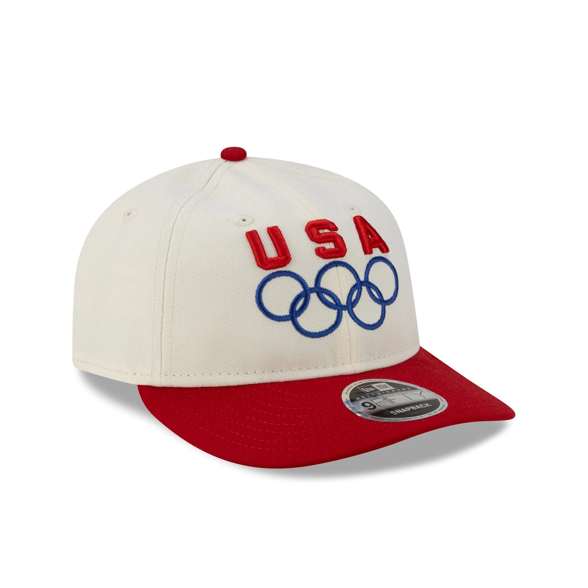 Team USA Chrome White Red Retro Crown 9FIFTY Snapback Hat - Image 3