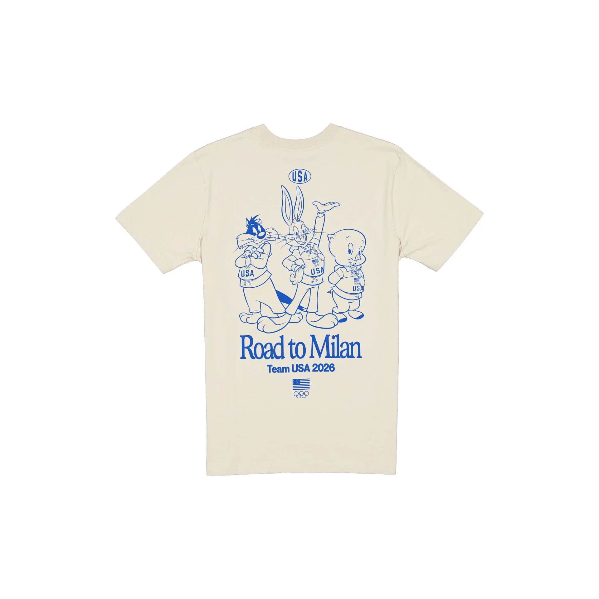 Team USA Winter Olympics Looney Tunes Chrome White T-Shirt - Image 2
