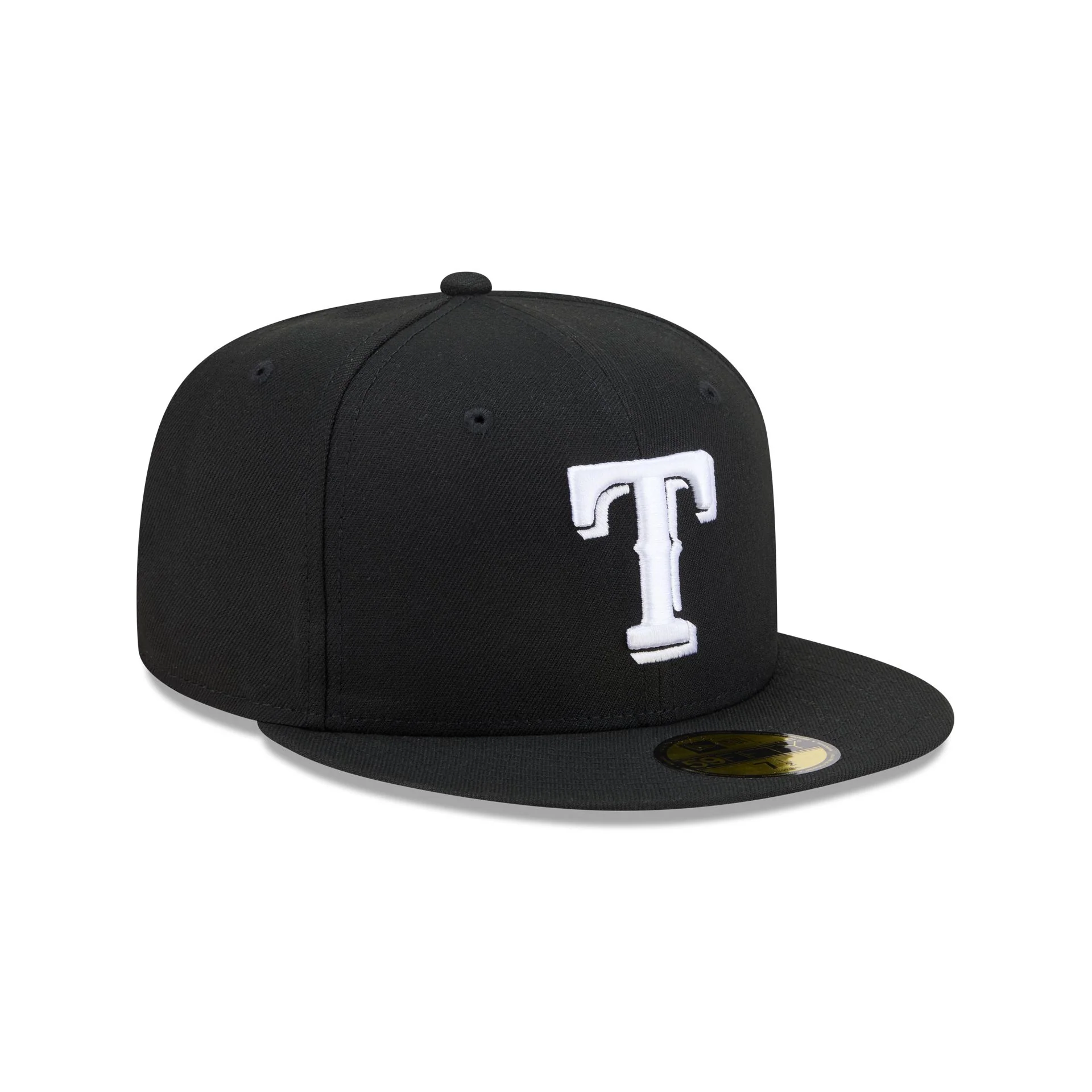 Texas Rangers Black and White Basic 59FIFTY Fitted Hat - Image 3