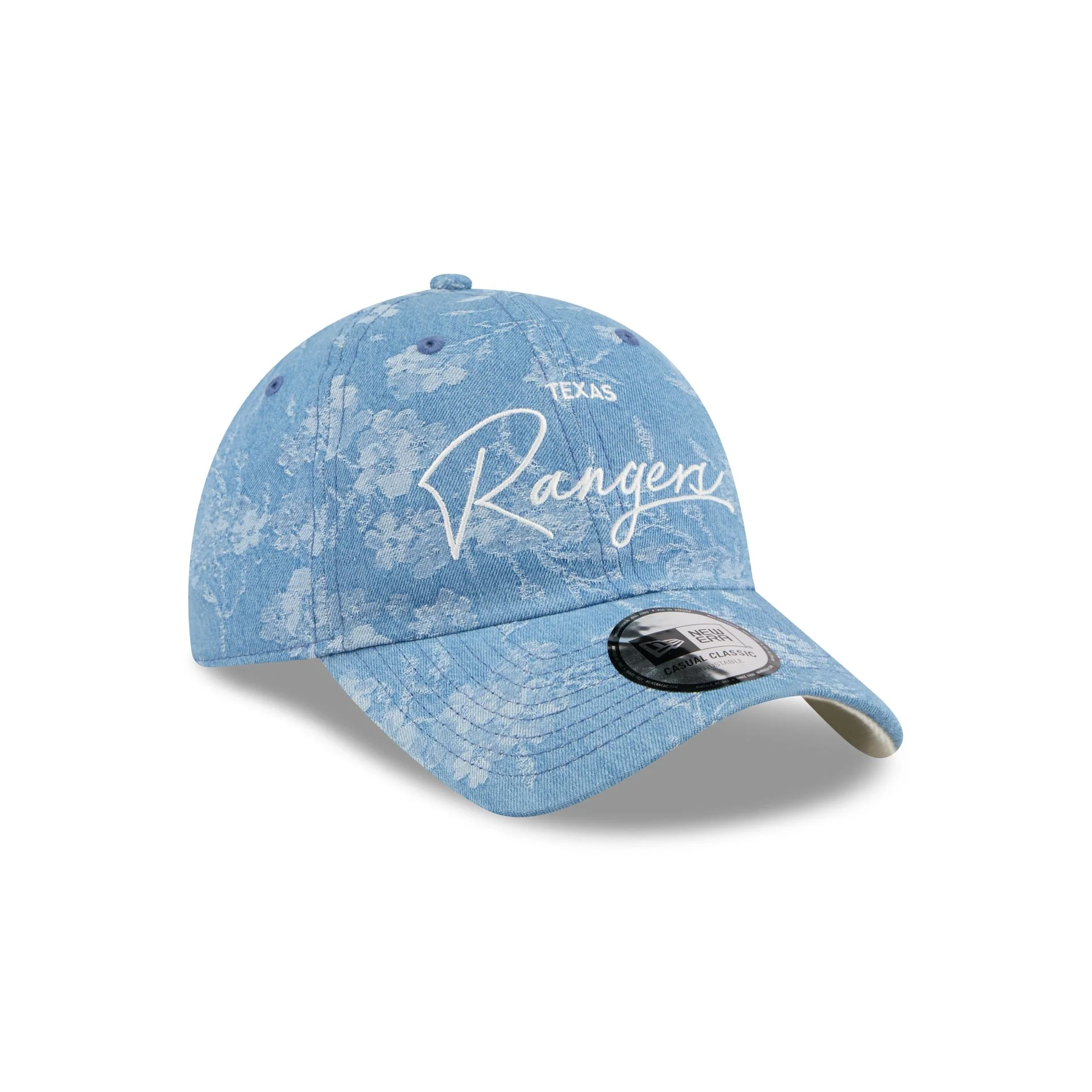 Texas Rangers Blue Leaves Casual Classic Adjustable Hat - Image 3