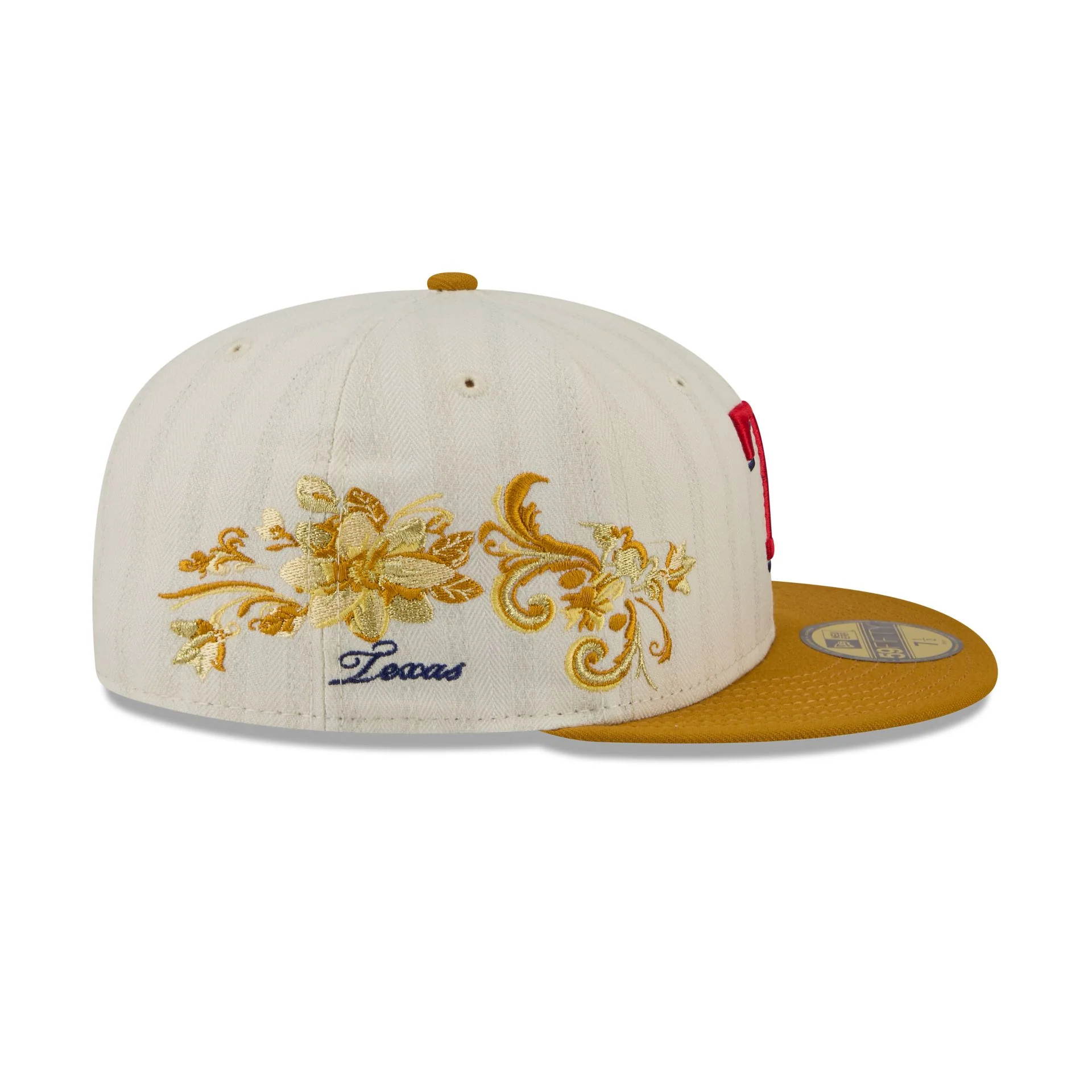 Texas Rangers Chrome Herringbone 59FIFTY Fitted Hat - Image 4