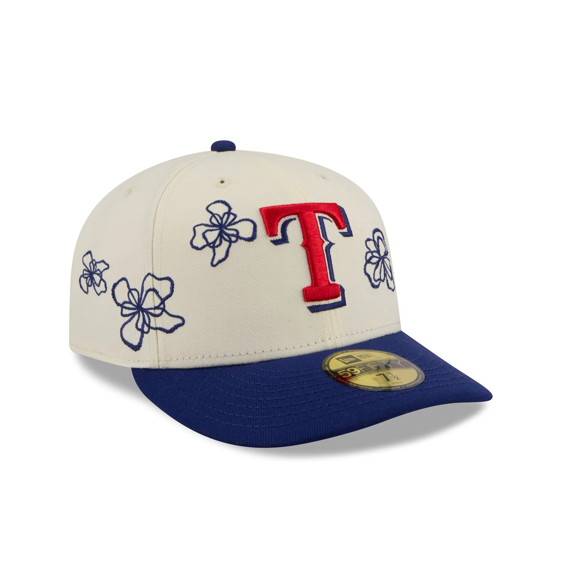 Texas Rangers Floral Outline 59FIFTY Fitted Hat - Image 3