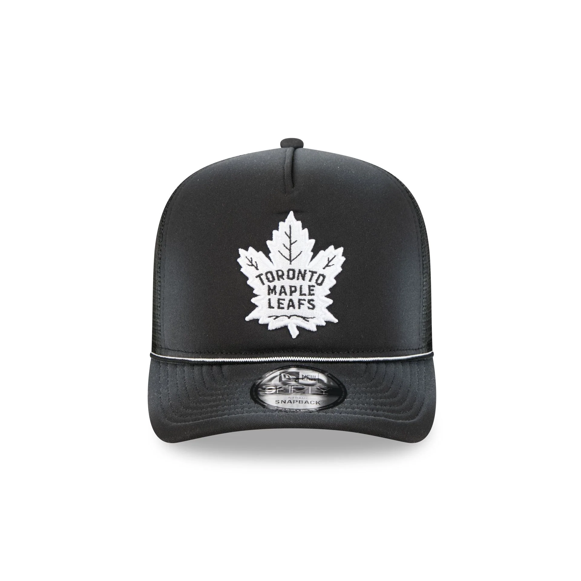 Toronto Maple Leafs Washed Black 9FIFTY A-Frame Trucker Hat - Image 2