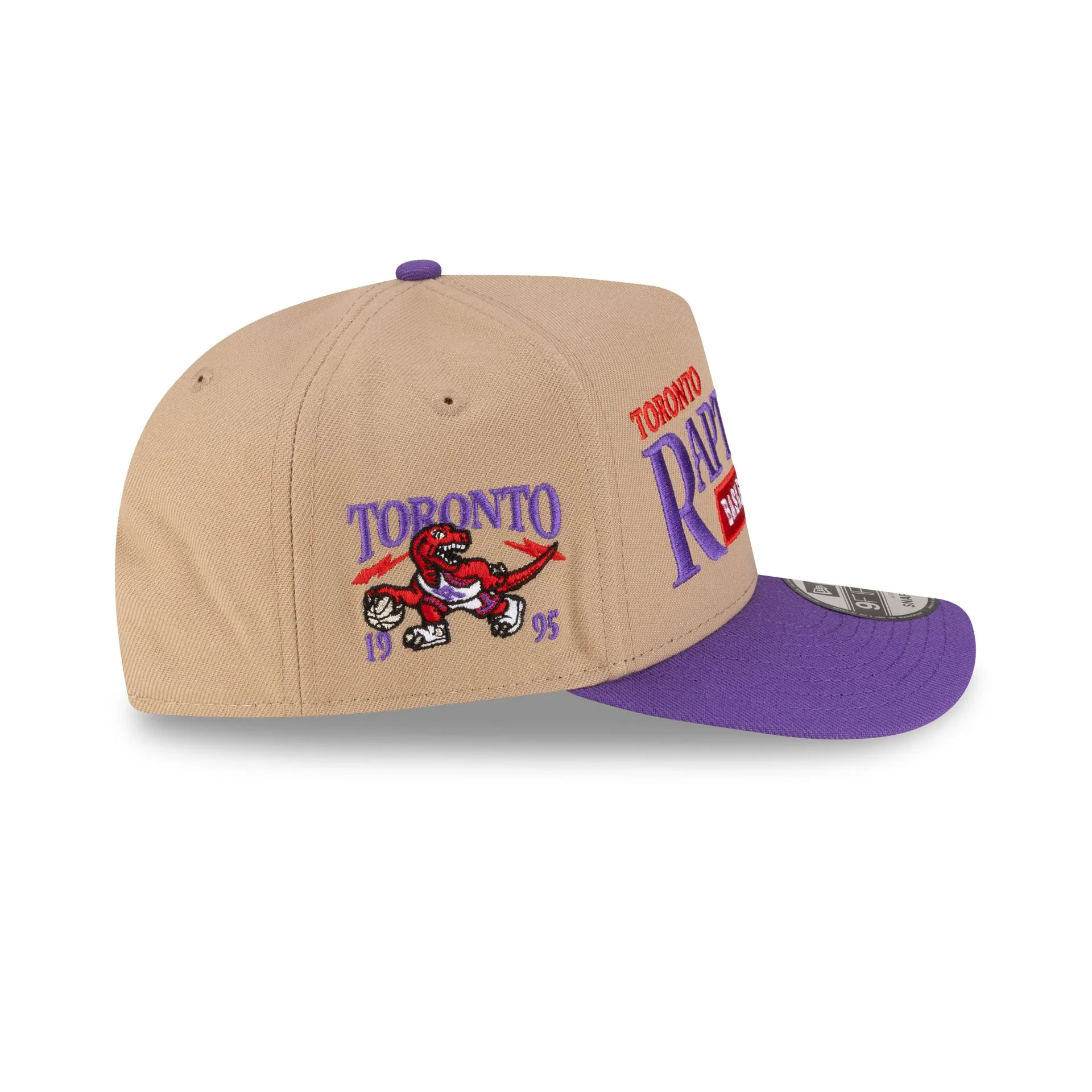 Toronto Raptors 1995-2008 Hardwood Classics Liner Camel 9FIFTY A-Frame Snapback Hat - Image 4