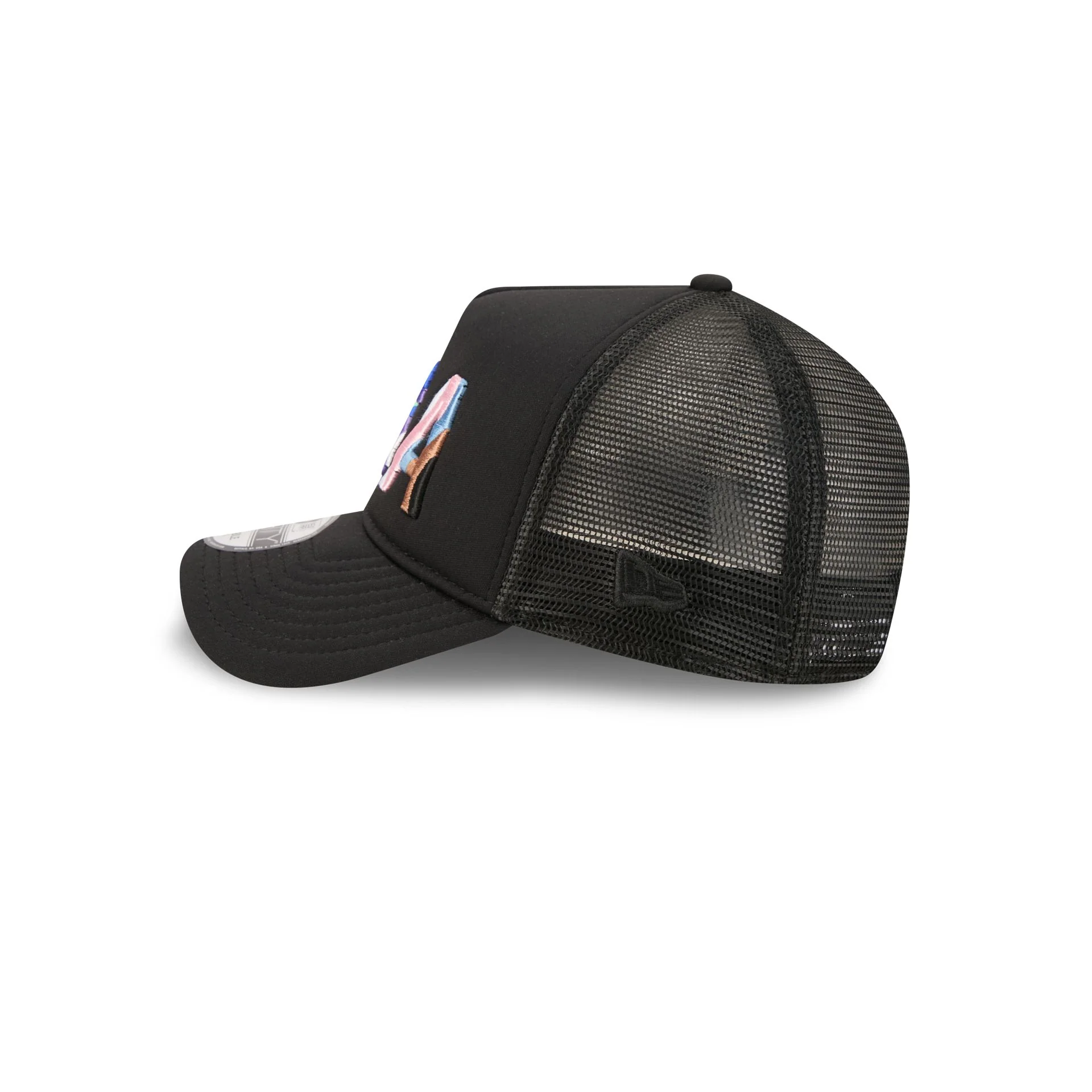 US Soccer Rainbow Wordmark 9FORTY A-Frame Trucker Hat - Image 4
