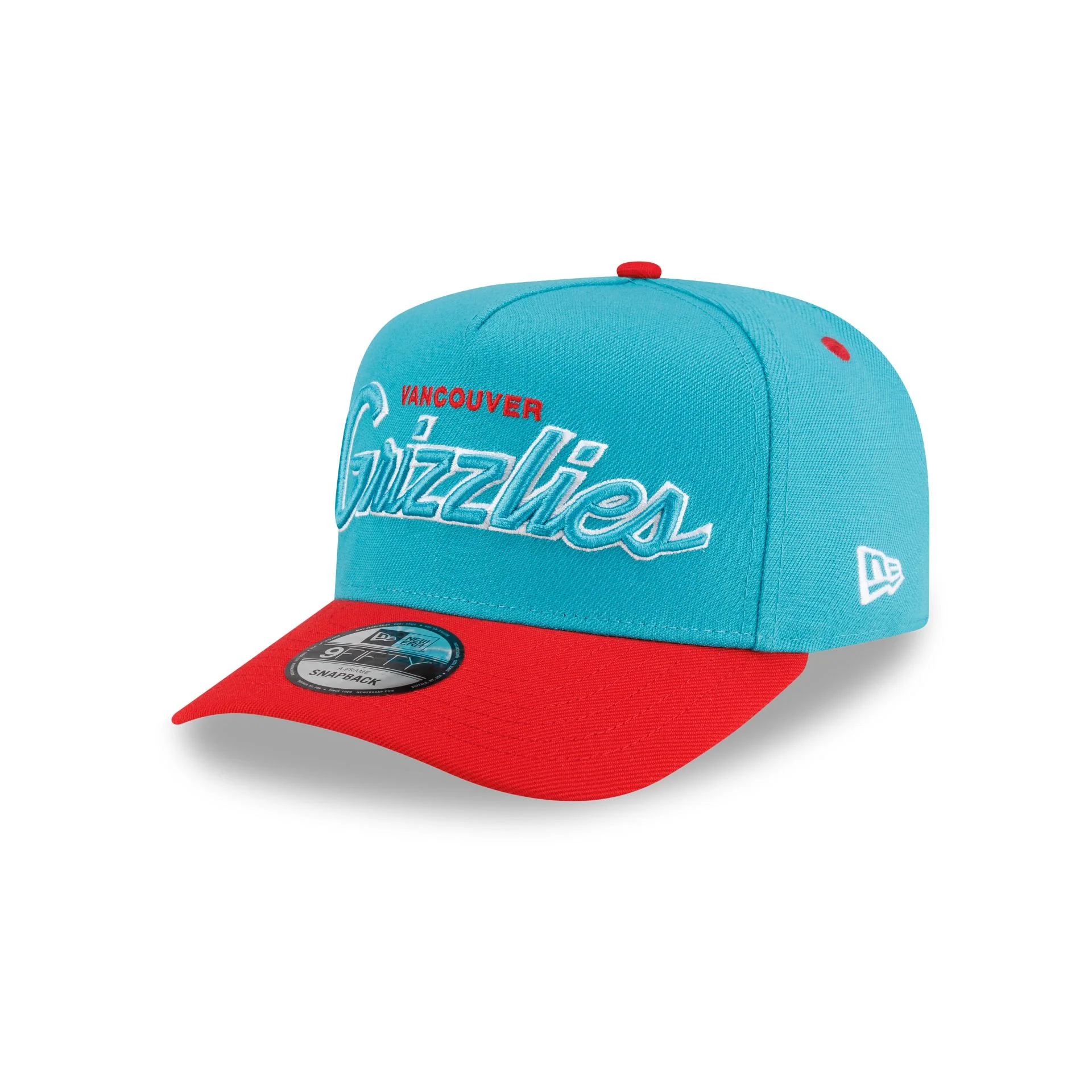 Vancouver Grizzlies Hardwood Classics 90s Script 9FIFTY A-Frame Snapback Hat - Image 3