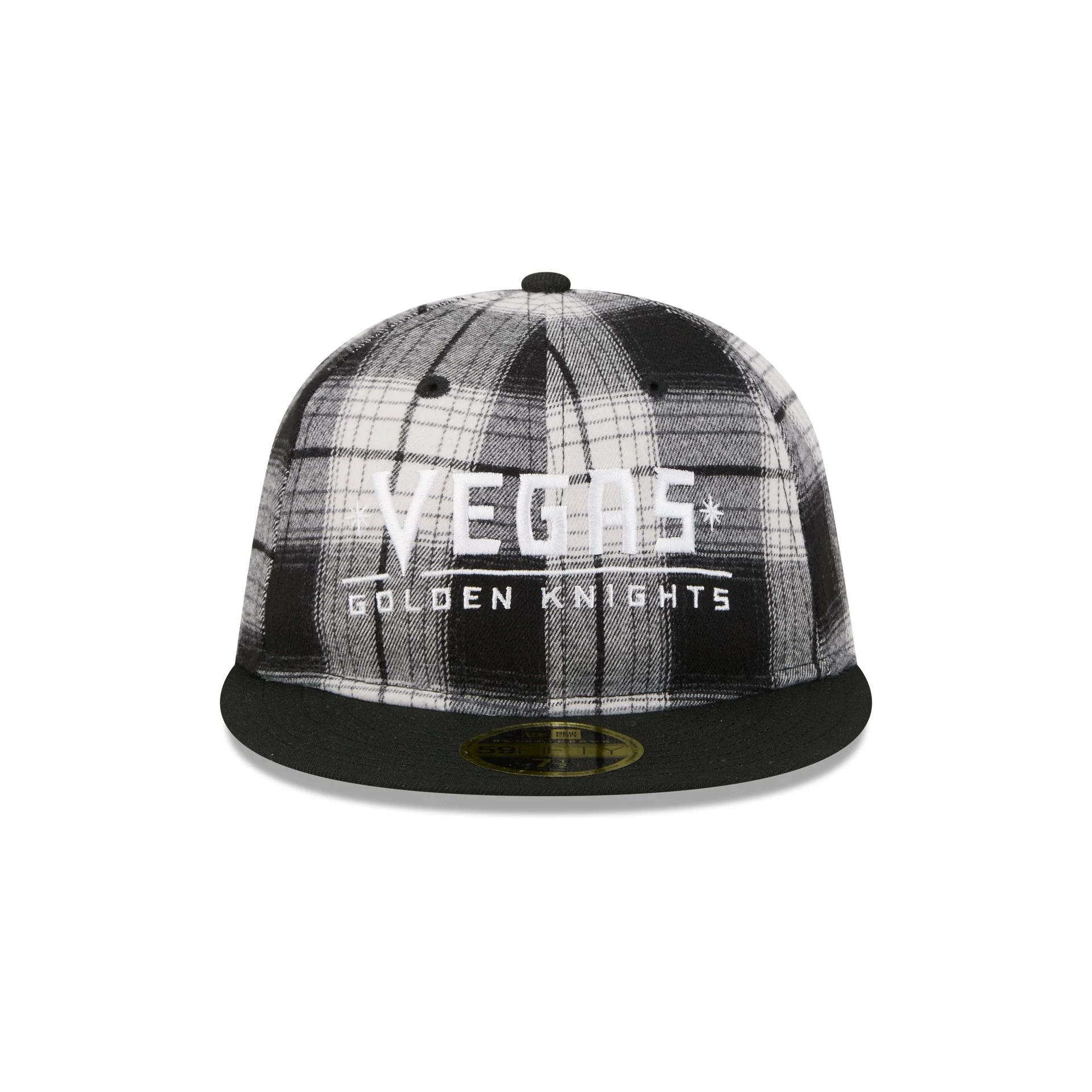 Vegas Golden Knights Grunge Plaid Retro Crown 59FIFTY Fitted Hat - Image 2