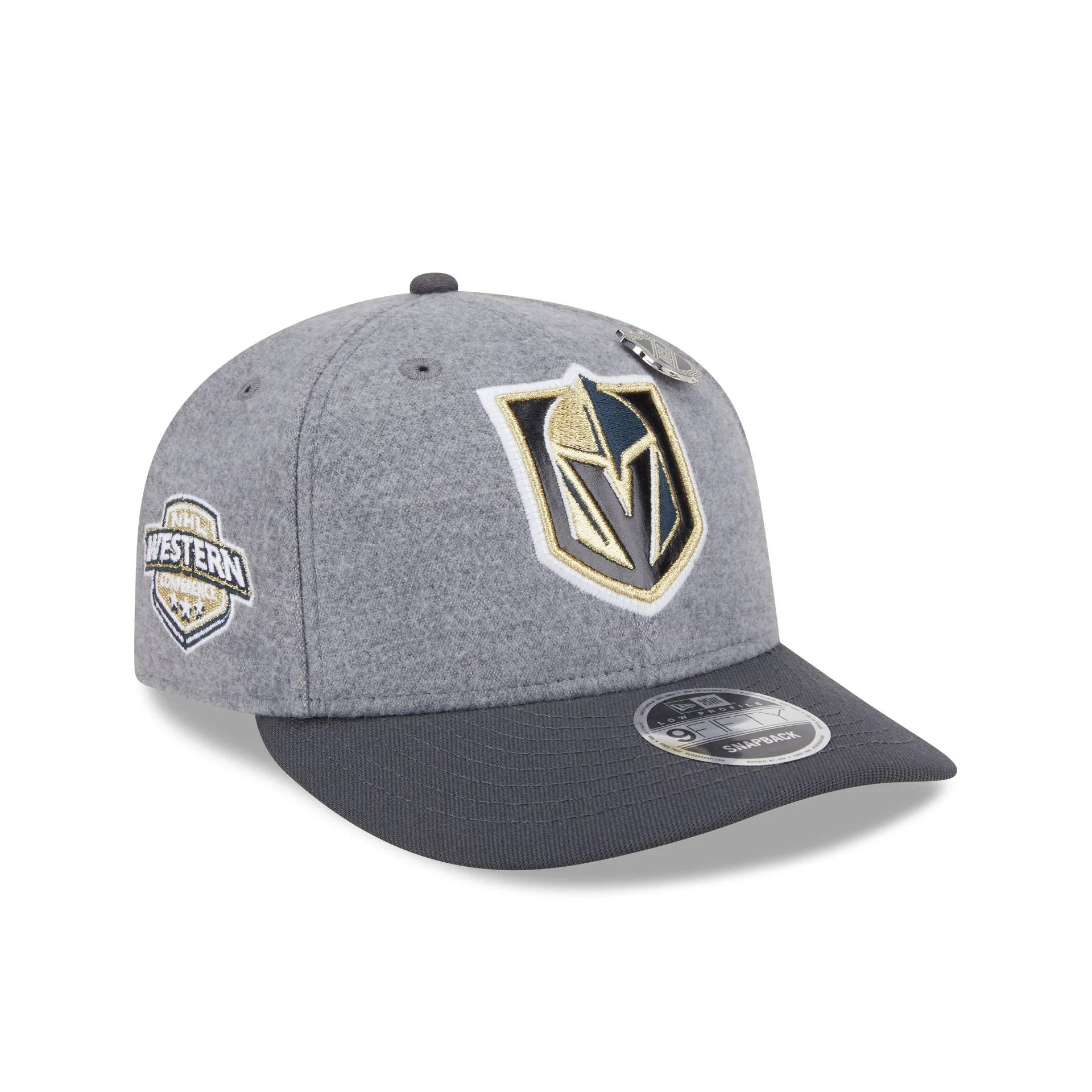 Vegas Golden Knights Heather Gray Wool Low Profile 9FIFTY Snapback Hat