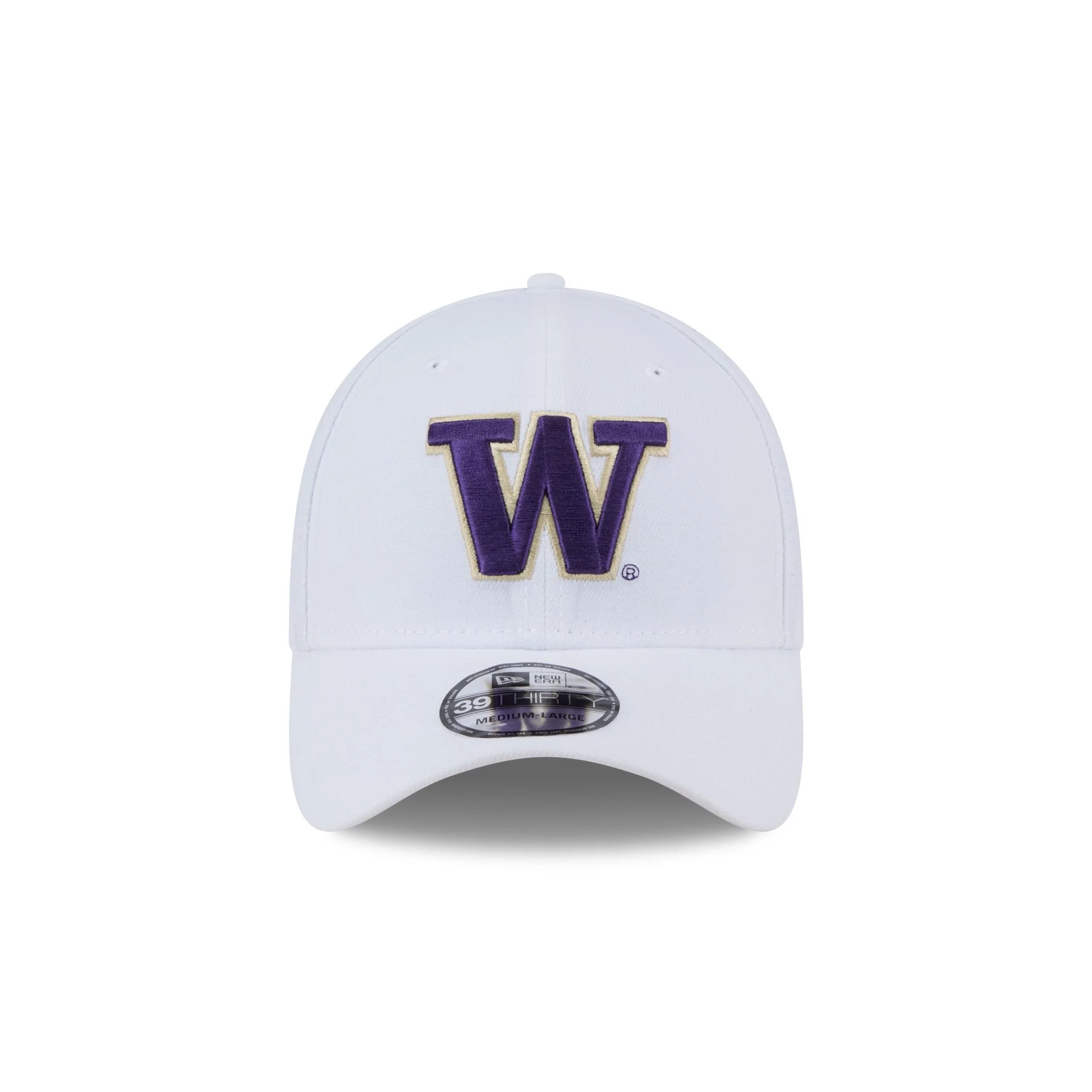 Washington Huskies Optic White 39THIRTY Stretch Fit Hat