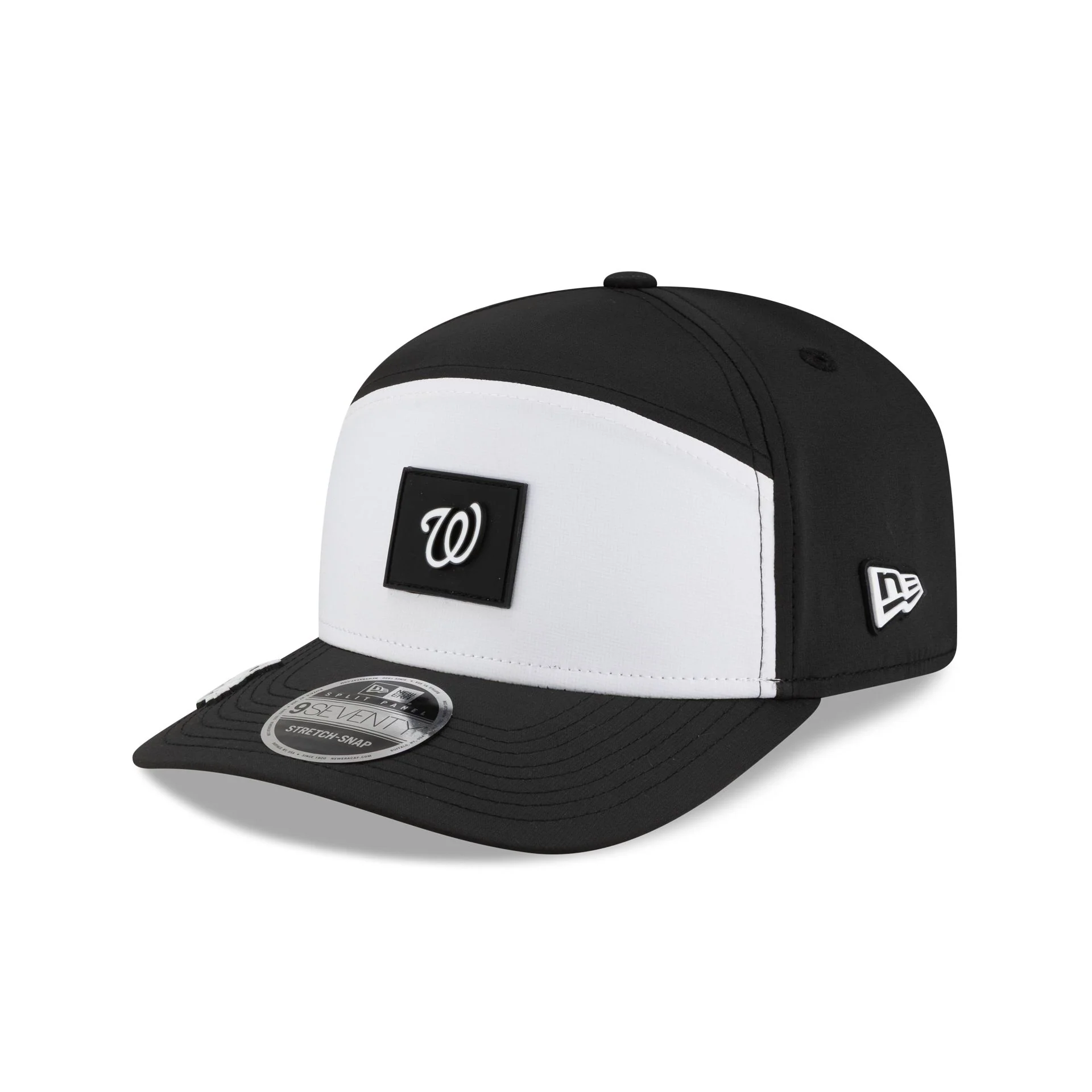 Washington Nationals 2026 Clubhouse Black & White Split Panel 9SEVENTY Stretch-Snap Hat - Image 3